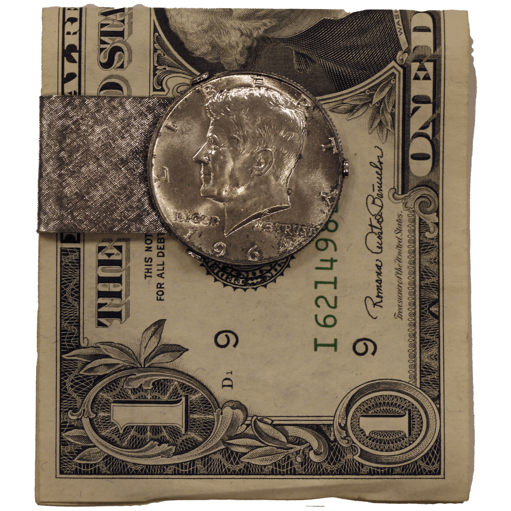 アメリカ 1/2ドル銀貨 1964年 ケネディ大統領 マネークリップ - NJ BUYER'S MARKETPLACE