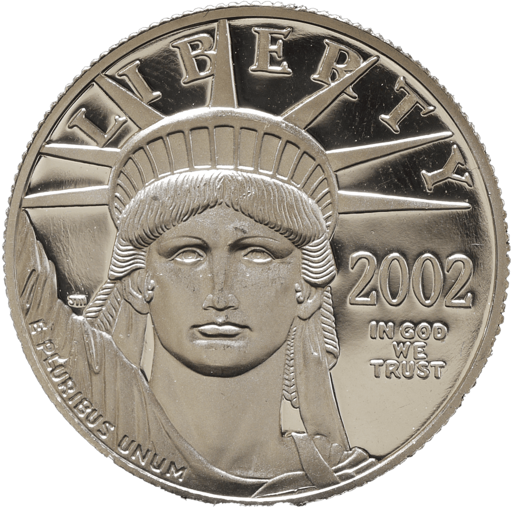 2000年 プラチナ 50ドル  アメリカ 50ドルプラチナ貨 2002年 ウェストポイント鋳 リバティ｜NJ