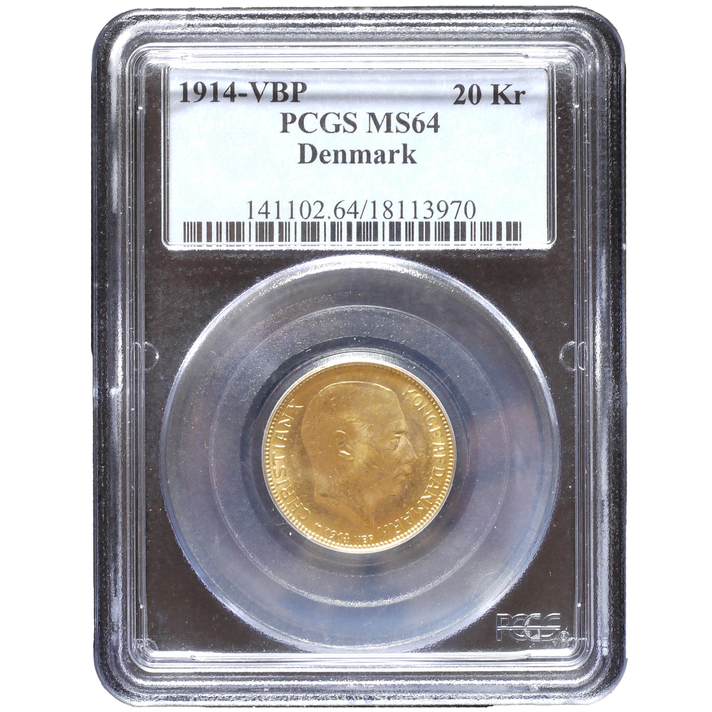 デンマーク 20クローネ金貨 1914年 PCGS MS64 コペンハーゲン鋳