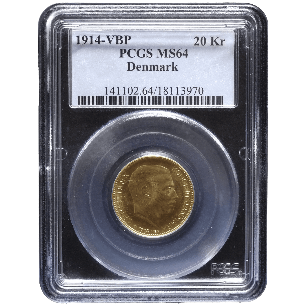 デンマーク 20クローネ金貨 1914年 PCGS MS64 コペンハーゲン鋳