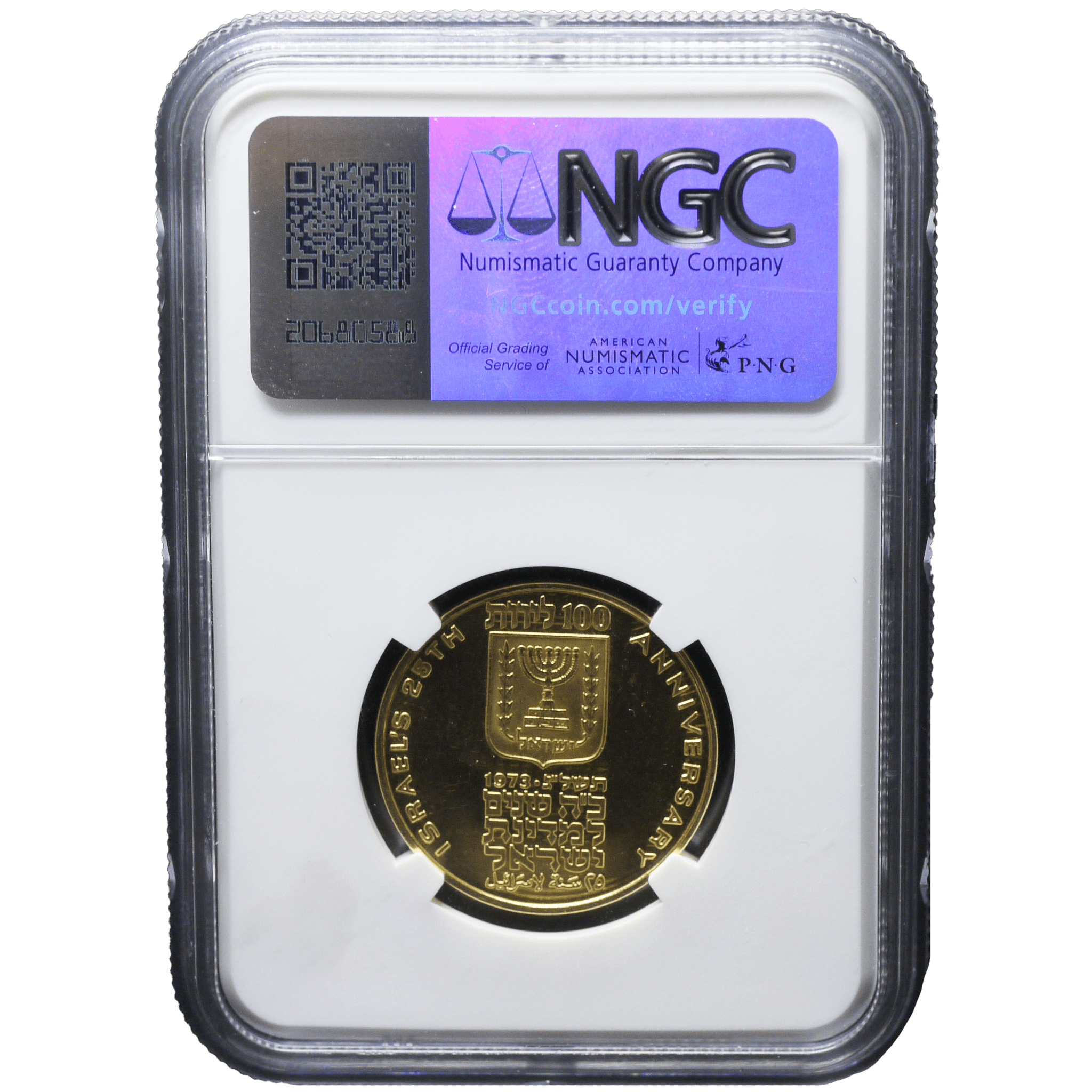 イスラエル 100リロット金貨 1973年 ベルン鋳 独立宣言書 NGC PD68UC - NJ BUYER'S MARKETPLACE