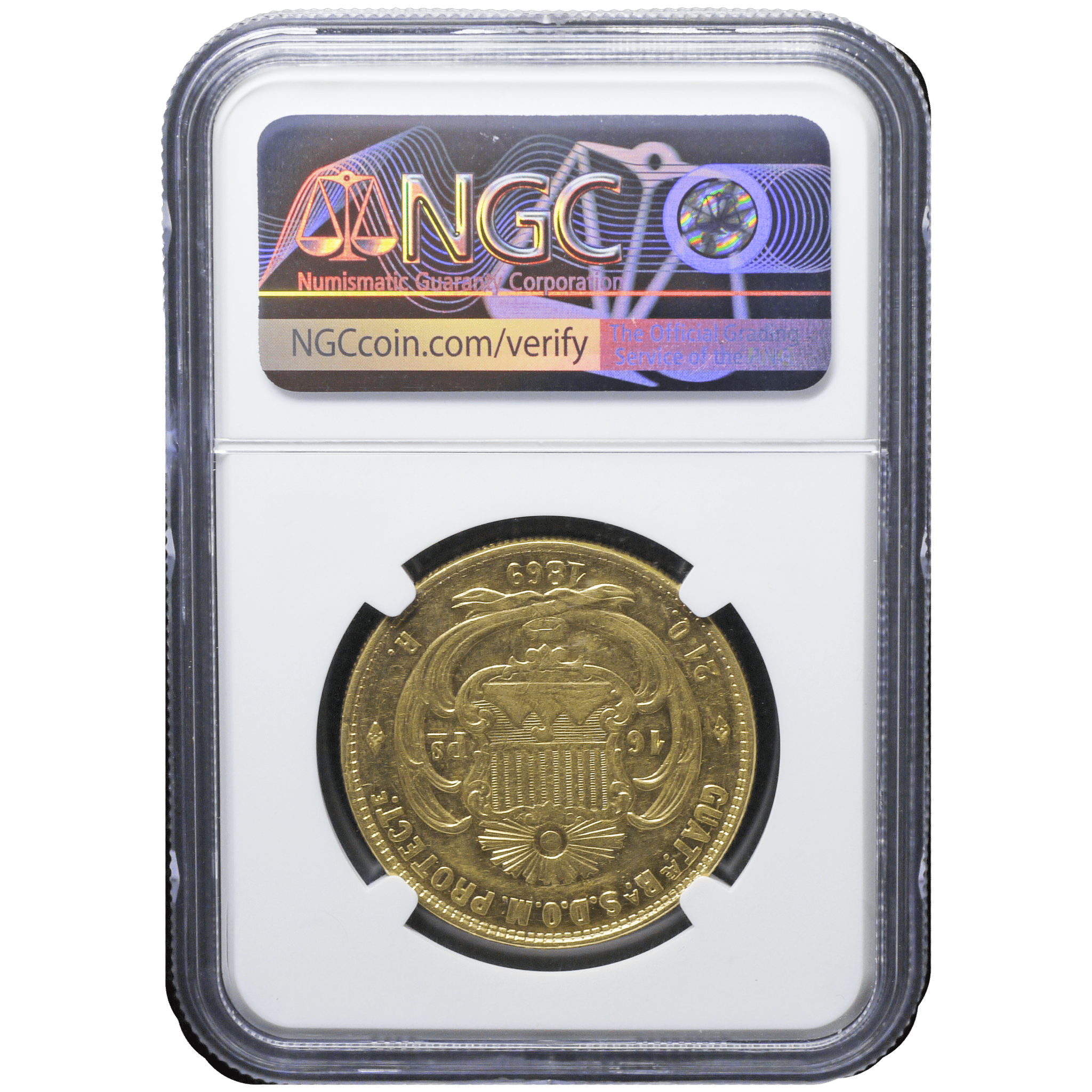 グアテマラ 16ペソ金貨 1869年 ラファエル・カレーラ NGC AU53 - NJ BUYER'S MARKETPLACE