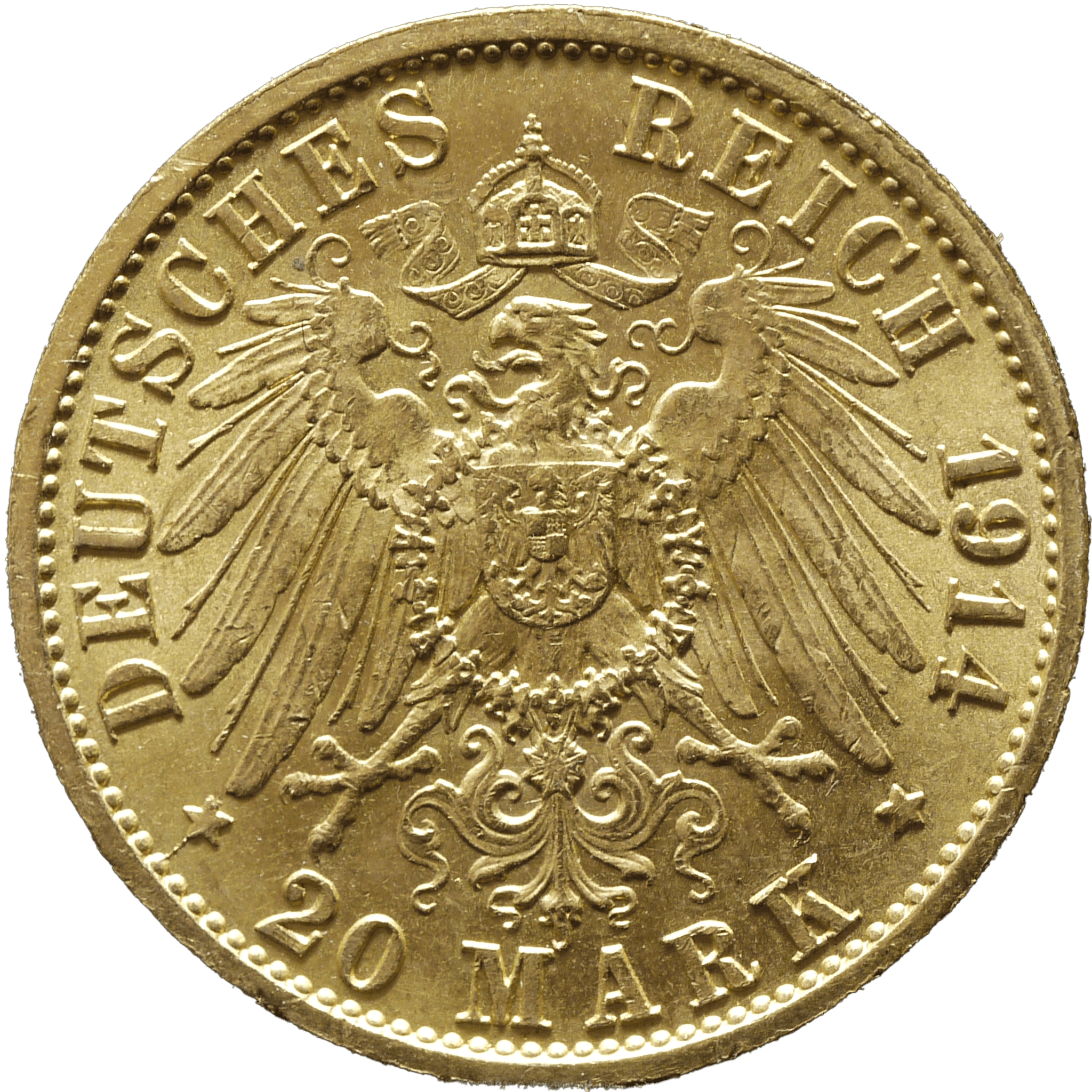プロイセン 20マルク金貨 1914年 ベルリン鋳 ヴィルヘルム2世 - NJ BUYER'S MARKETPLACE