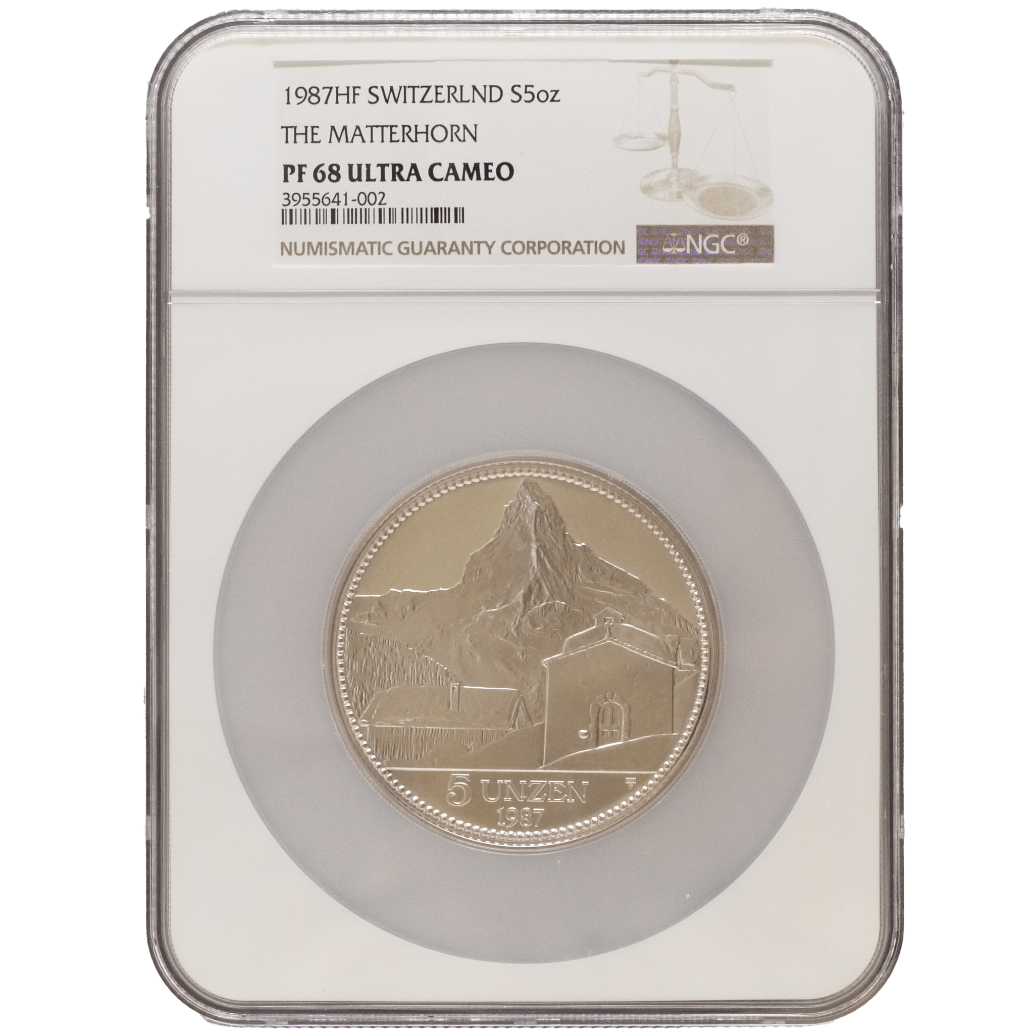 スイス 5ウンゼン銀貨 1987年 ユゲナン鋳 マッターホルン山 NGC PF68UC - NJ BUYER'S MARKETPLACE