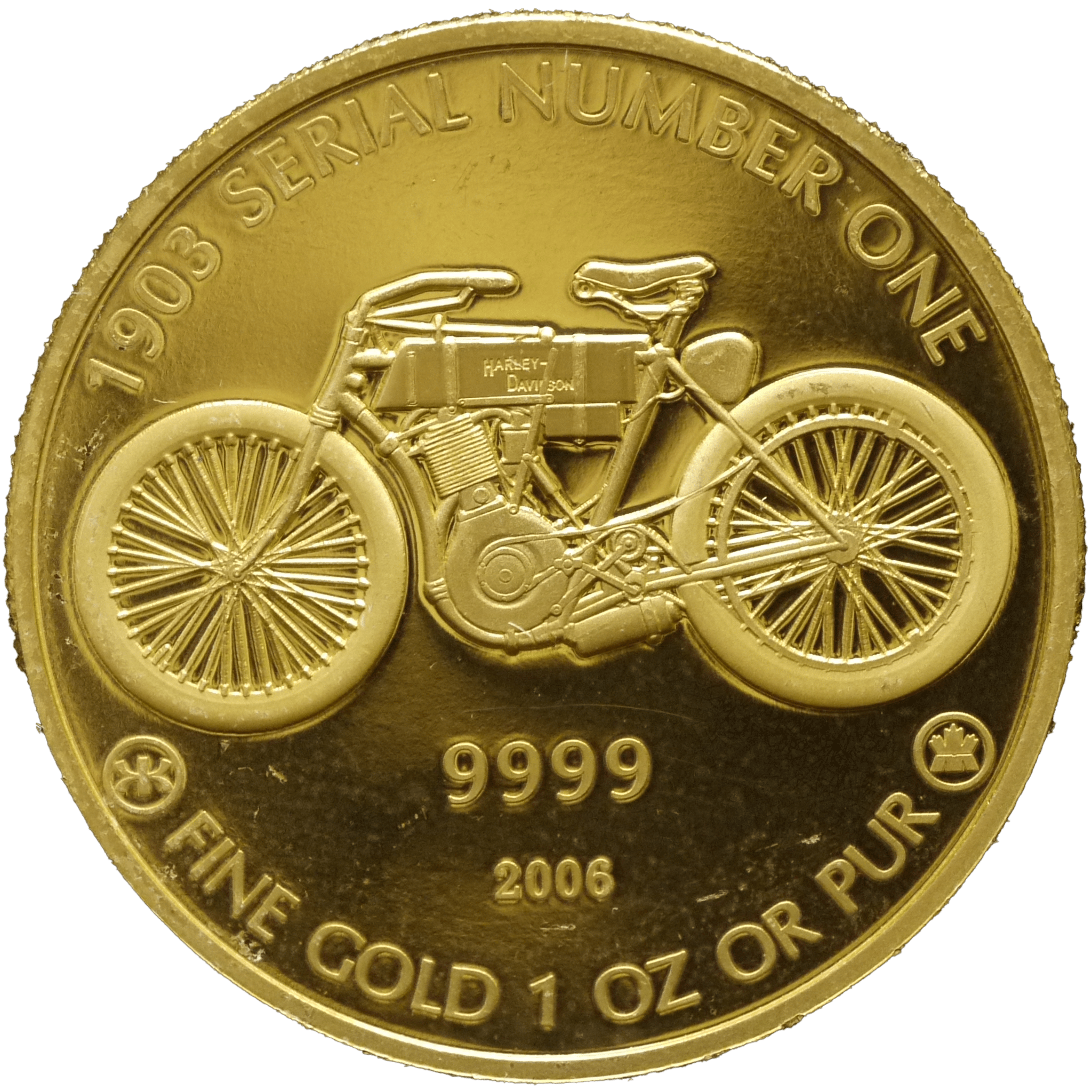 ハーレーダビッドソン 1オンス金メダル 1903シリアルナンバーワン - NJ BUYER'S MARKETPLACE