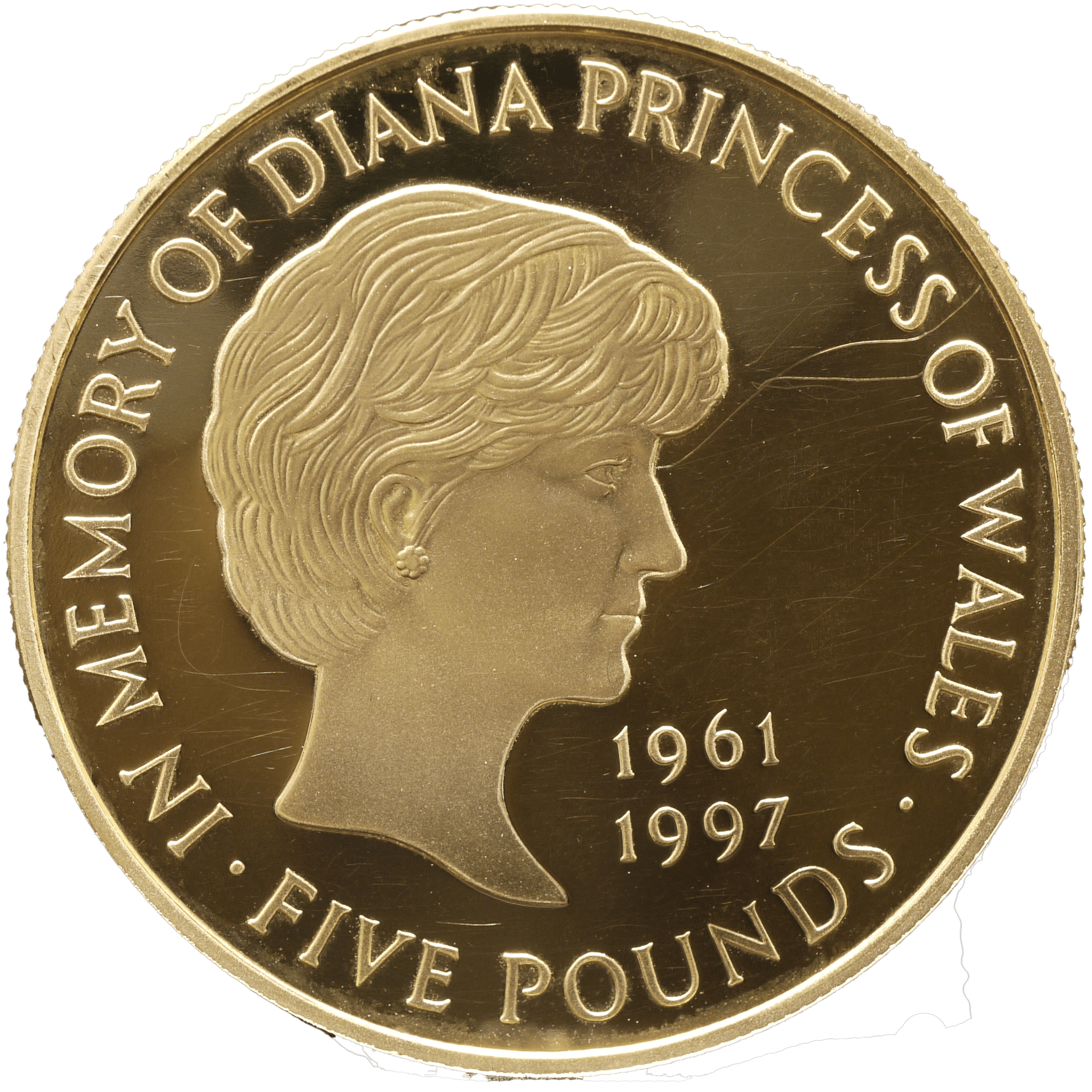イギリス 5ポンド金貨 1999年 ロンドン鋳 ダイアナ追悼 - NJ BUYER'S MARKETPLACE