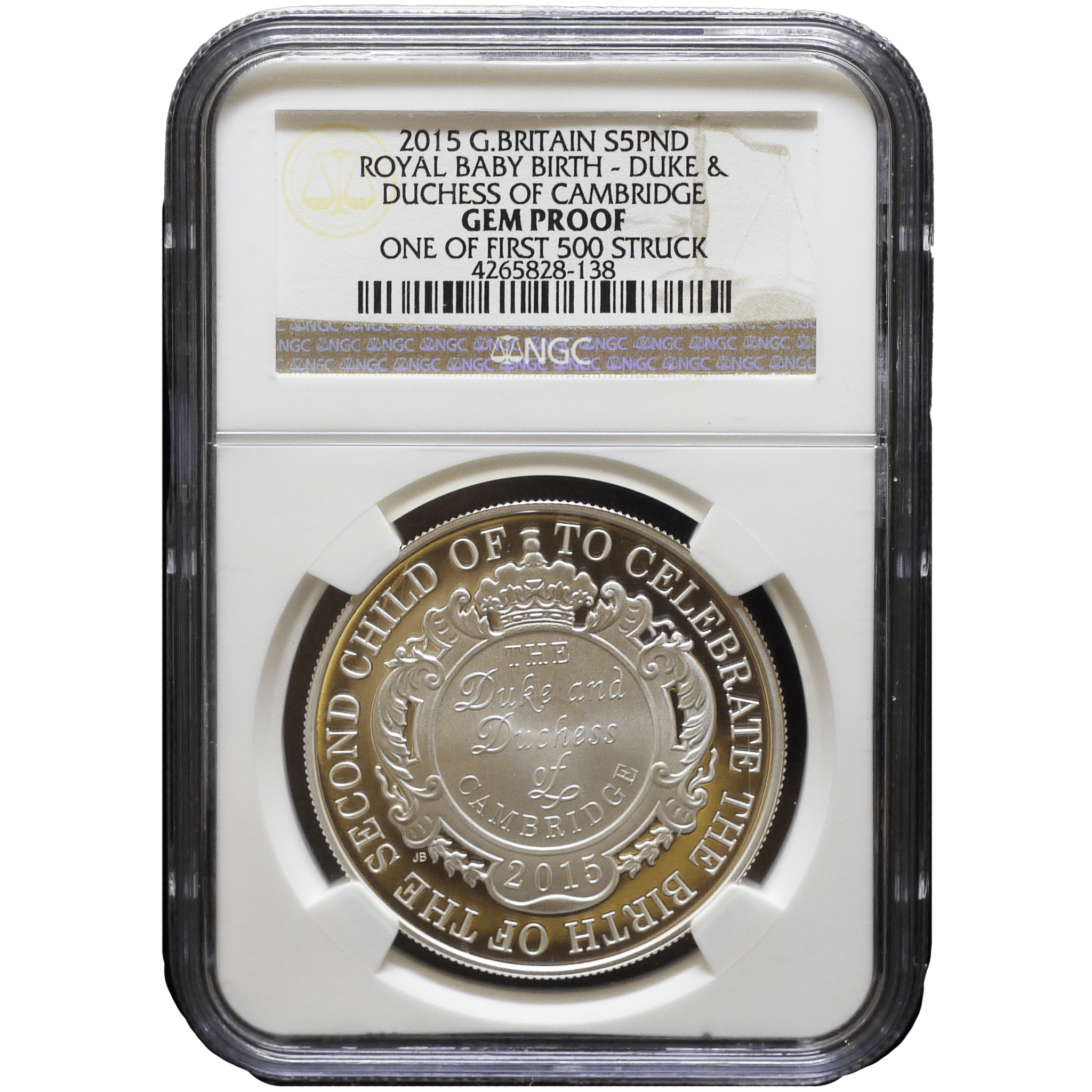 イギリス 5ポンド銀貨 2015年 ロンドン鋳 シャーロット王女誕生 NGC Gem Proof - NJ BUYER'S MARKETPLACE