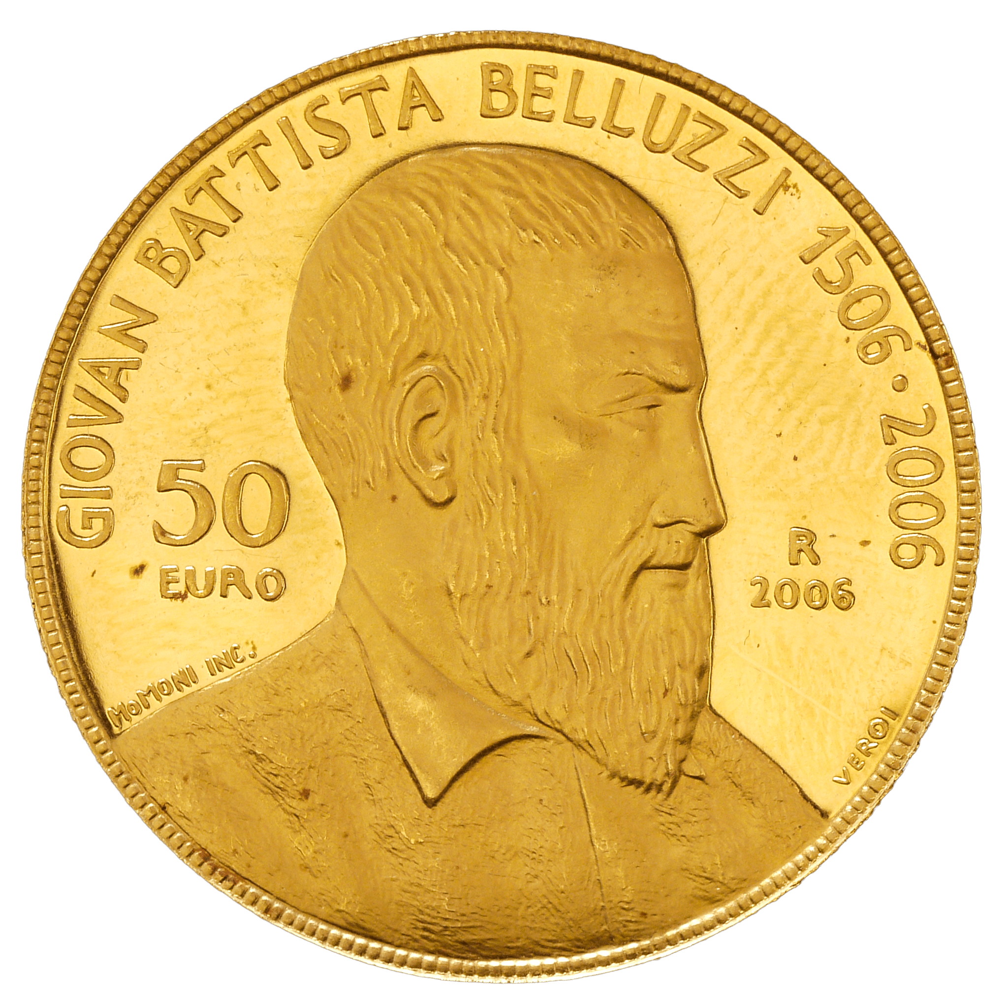 サンマリノ 50ユーロ金貨 2006年 ローマ鋳 べルッツィ生誕500周年