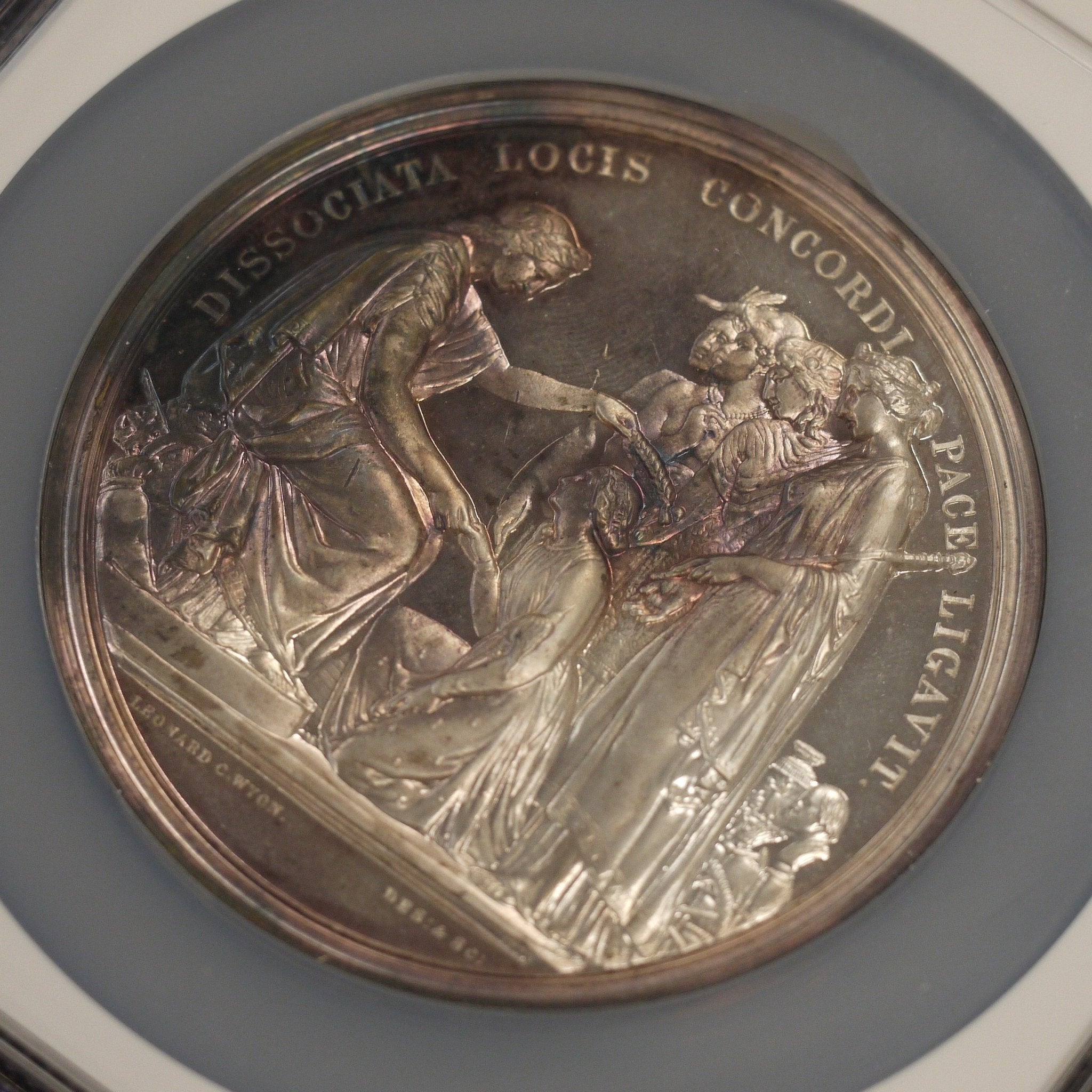 イギリス 大型銀メダル 1851年銘 再鋳 ヴィクトリア&アルバート 第1回ロンドン万博記念 NGC MS64 - NJ BUYER'S MARKETPLACE