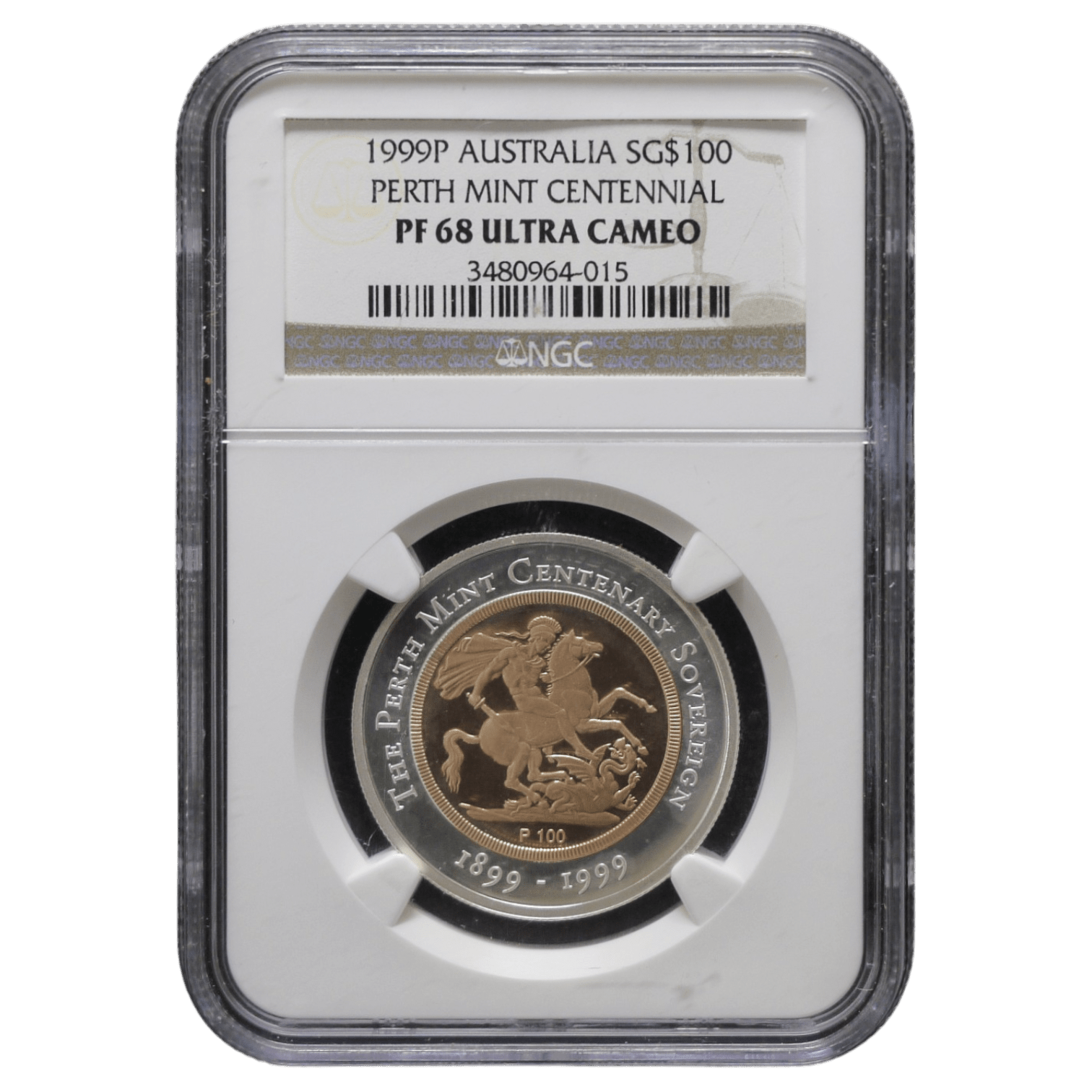 オーストラリア 100ドル貨 1999年 パース鋳 聖ジョージの竜退治 NGC PF68UC - NJ BUYER'S MARKETPLACE