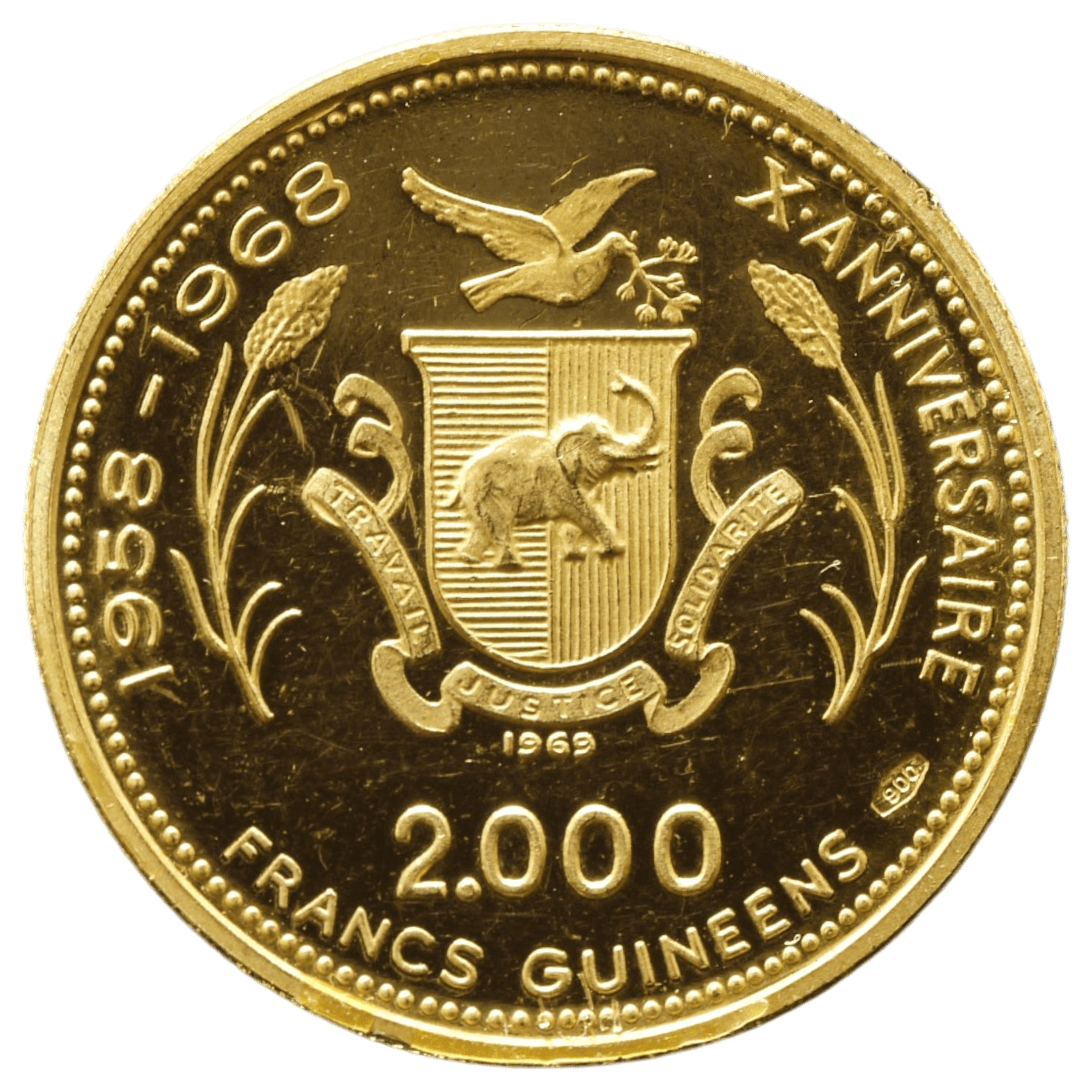 ギニア 2000フラン金貨 1969年 ミラノ鋳 月面着陸 - NJ BUYER'S MARKETPLACE