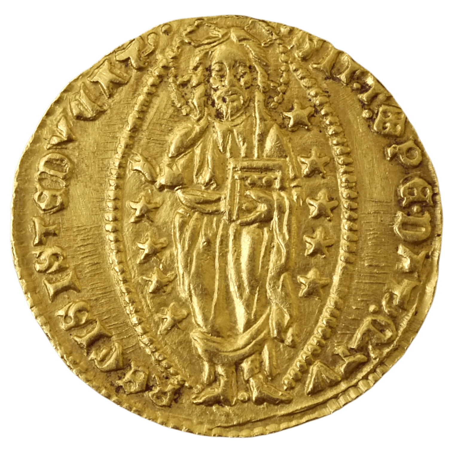 ヴェネツィア ゼッキーノ金貨 1382~1400年 アントニオ・ヴェニエル イエス・キリスト - NJ BUYER'S MARKETPLACE