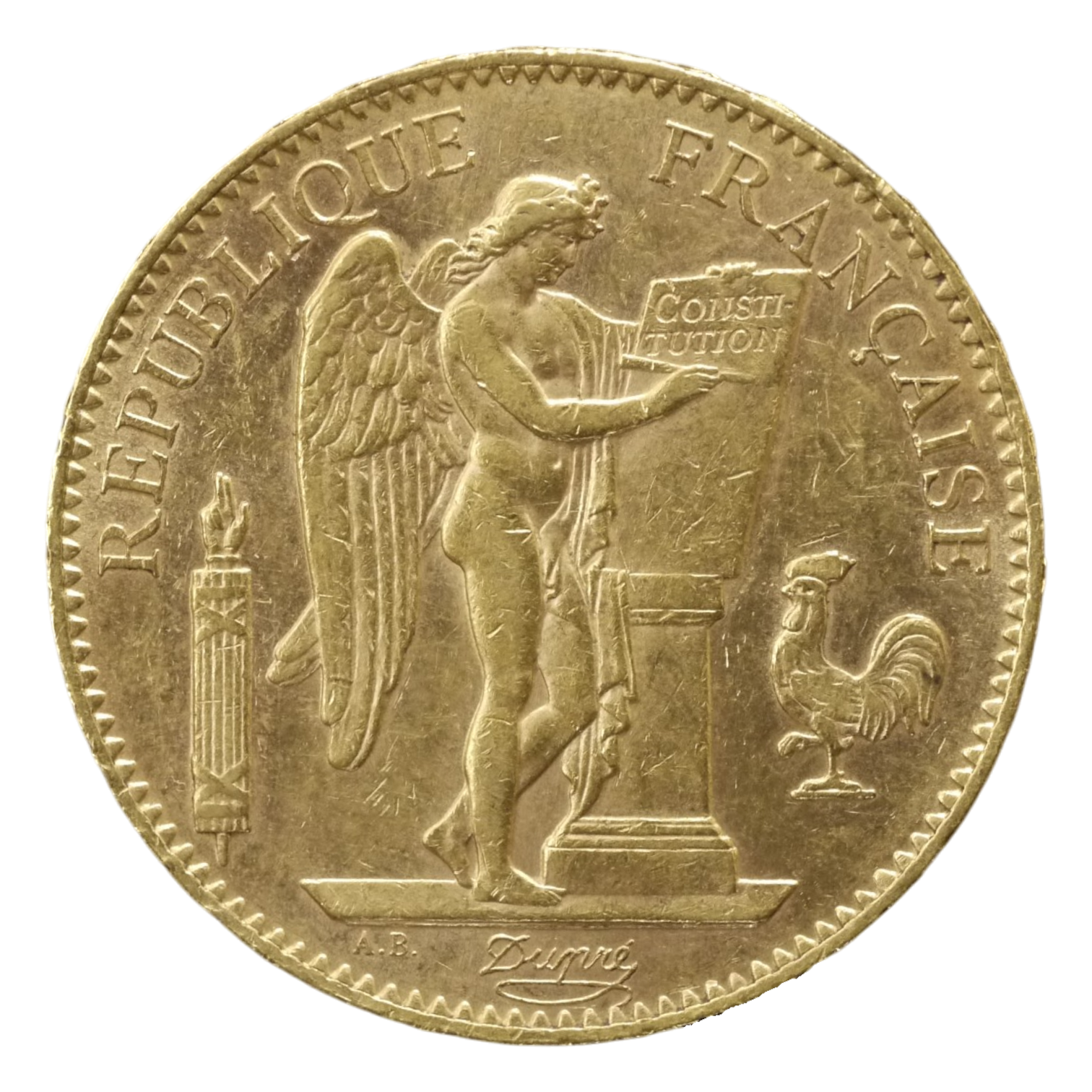 フランス 100フラン金貨 1903年 パリ鋳 法の天使 中特年