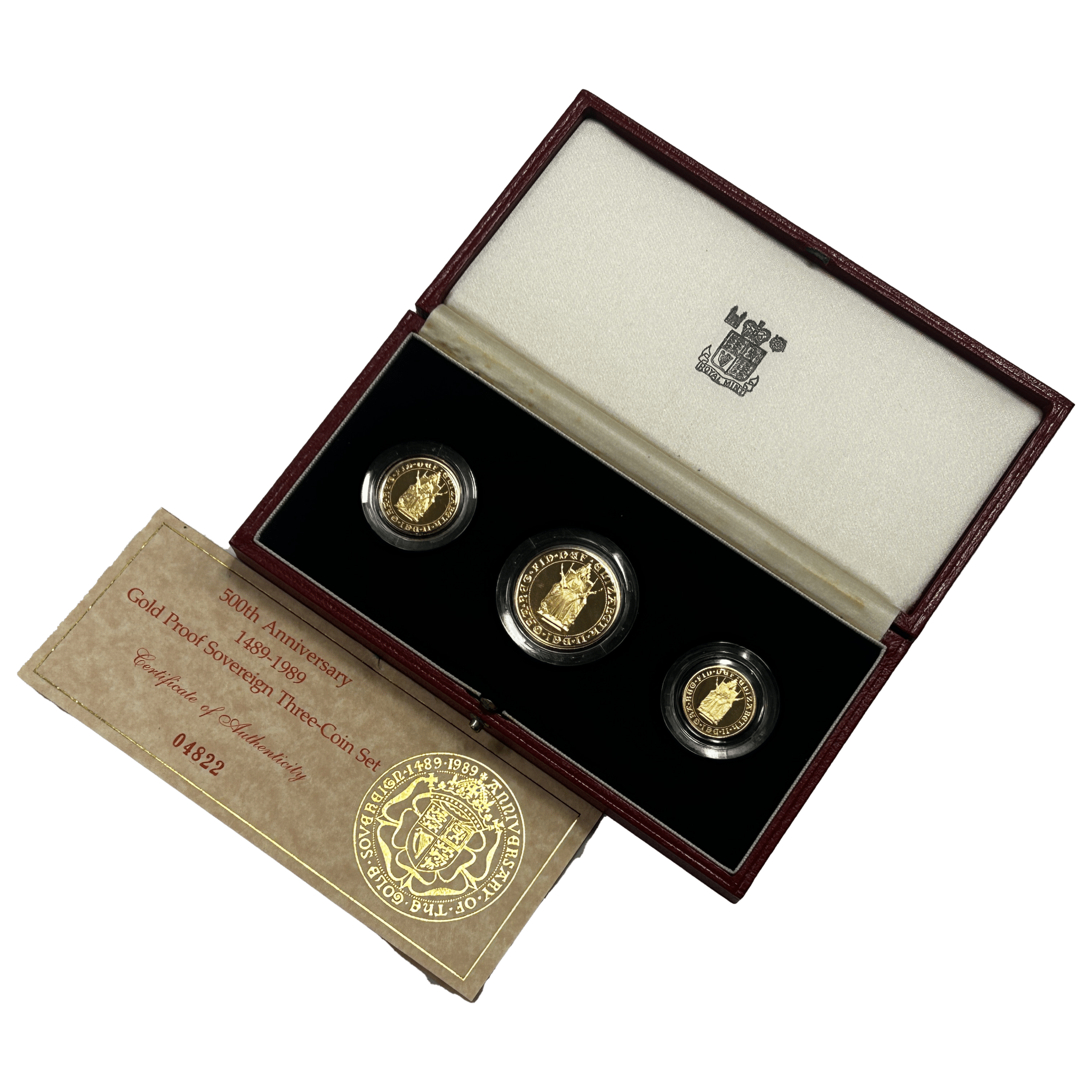 イギリス 2ポンド・ソヴリン・1/2ソヴリン金貨 3枚セット 1989年 ソヴリン発行500周年 - NJ BUYER'S MARKETPLACE