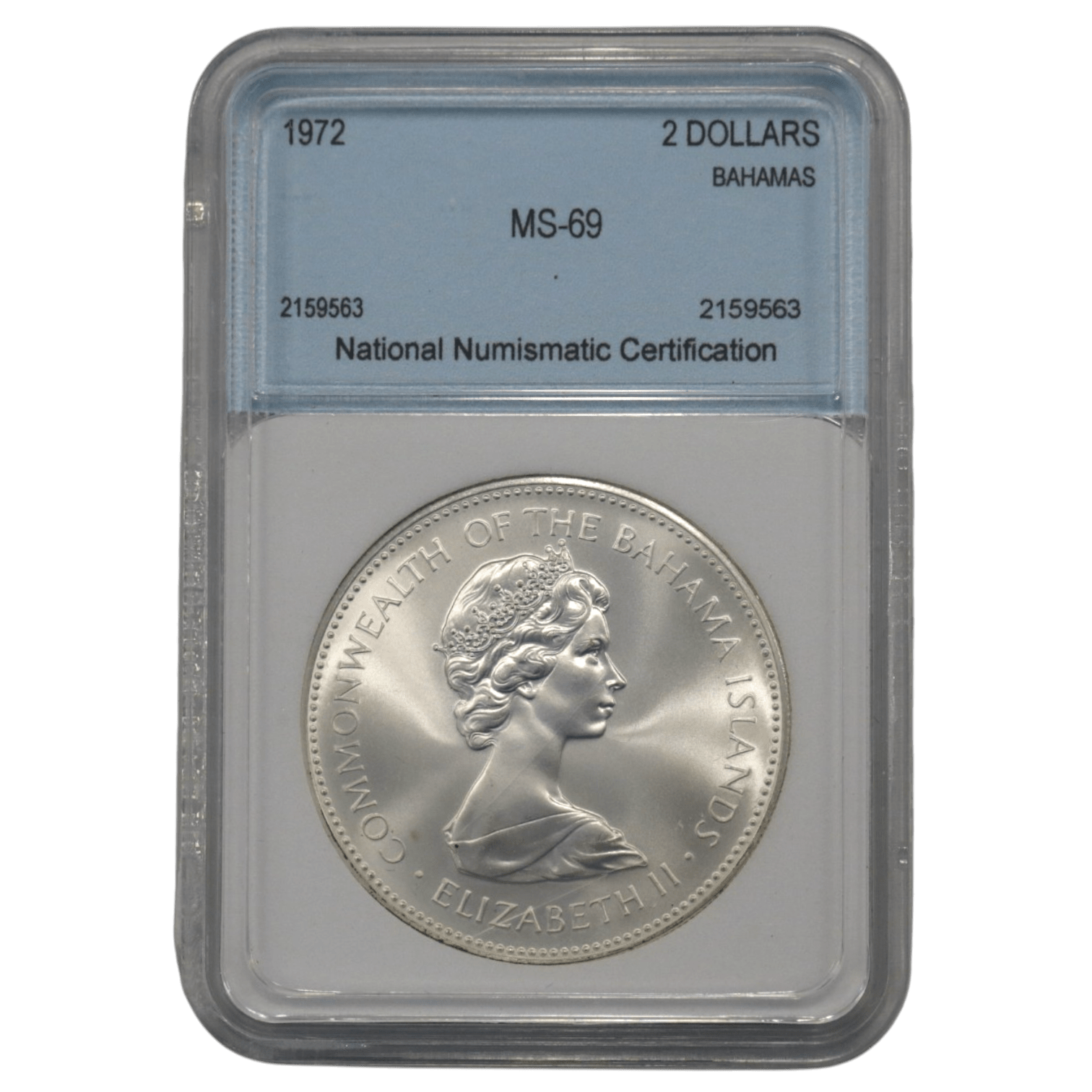 バハマ 2ドル銀貨 1972年 フランクリンミント鋳 フラミンゴ エリザベス2世 NNC MS69 - NJ BUYER'S MARKETPLACE