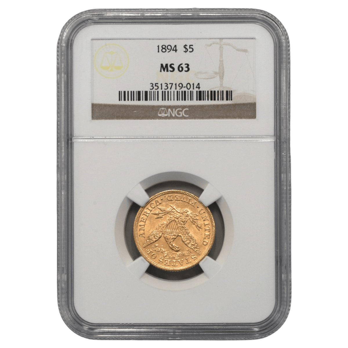 アメリカ 5ドル金貨 1894年 フィラデルフィア鋳 リバティ NGC MS63 - NJ BUYER'S MARKETPLACE
