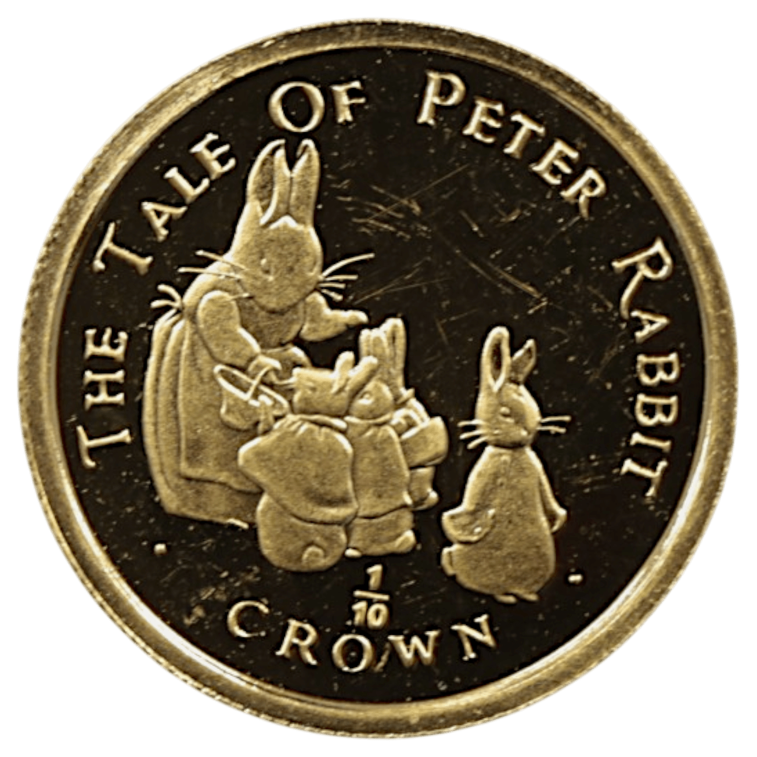 ジブラルタル 1/10クラウン金貨 1994年 ポブジョイ鋳 ピーターラビットと母と妹たち - NJ BUYER'S MARKETPLACE