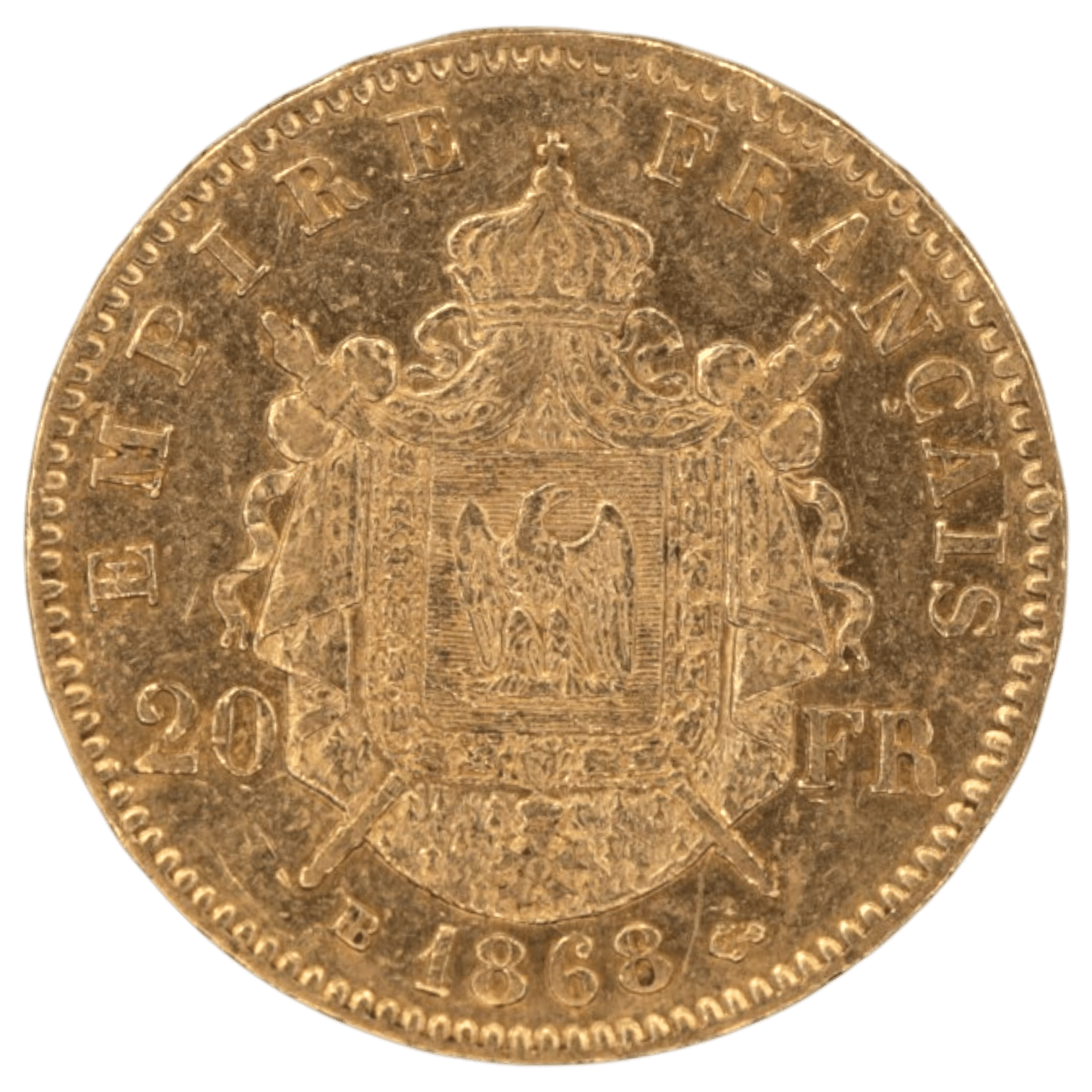 フランス 20フラン金貨 1868年 ストラスブール鋳 ナポレオン3世 有冠 - NJ BUYER'S MARKETPLACE