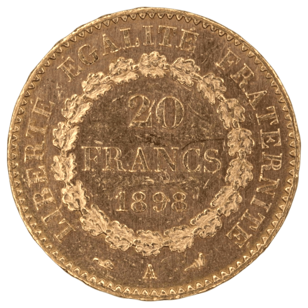 フランス 20フラン金貨 1898年 パリ鋳 法の天使 - NJ BUYER'S MARKETPLACE