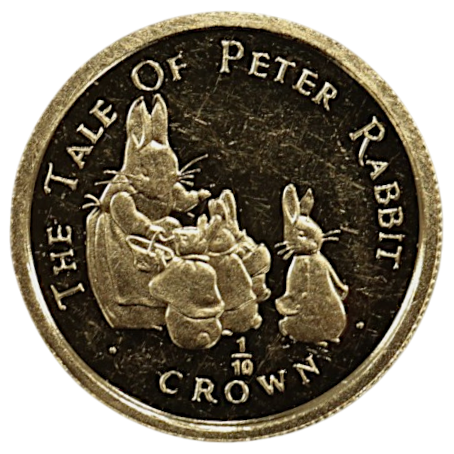 ジブラルタル 1/10クラウン金貨 1994年 ポブジョイ鋳 ピーターラビットと母と妹たち