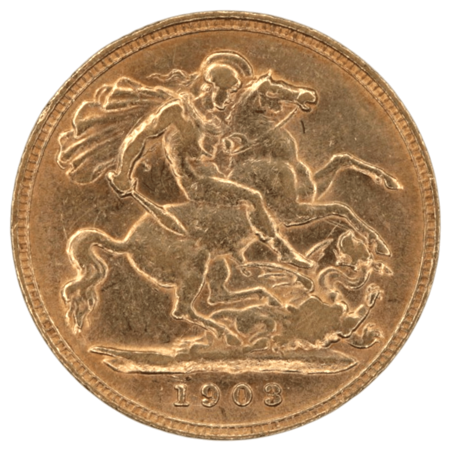 イギリス 1/2ソヴリン金貨 1903年 ロンドン鋳 エドワード7世 聖ジョージの竜退治 - NJ BUYER'S MARKETPLACE