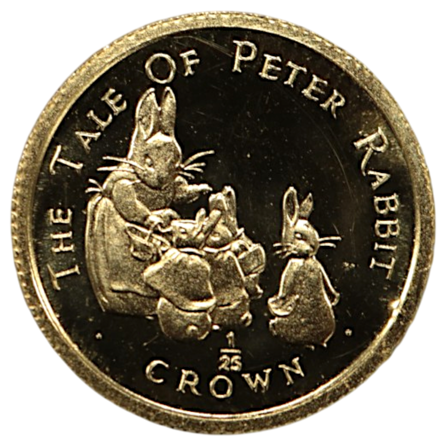 ジブラルタル 1/25クラウン金貨 1994年 ポブジョイ鋳 ピーターラビットと母と妹たち