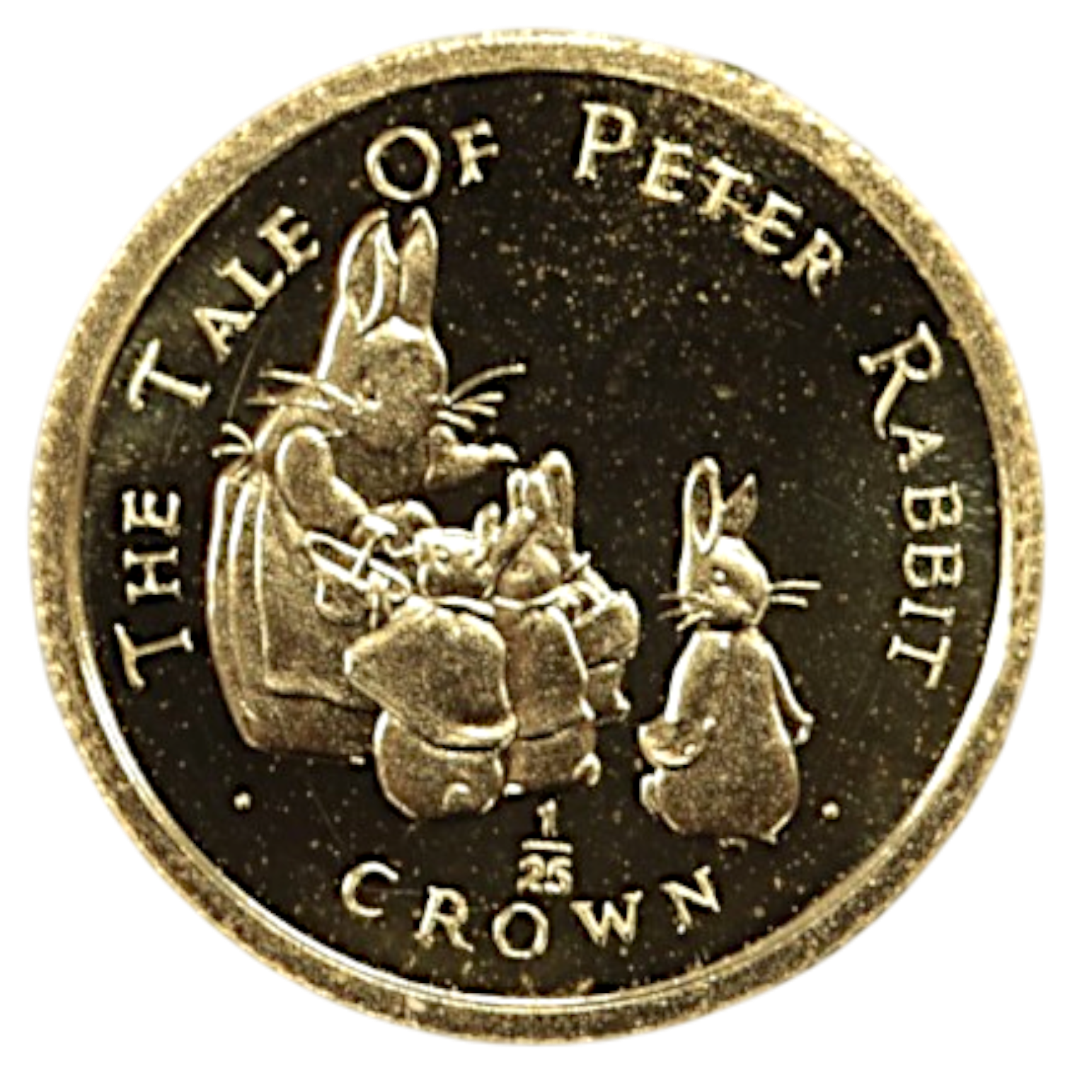 ジブラルタル 1/25クラウン金貨 1994年 ポブジョイ鋳 ピーターラビットと母と妹たち
