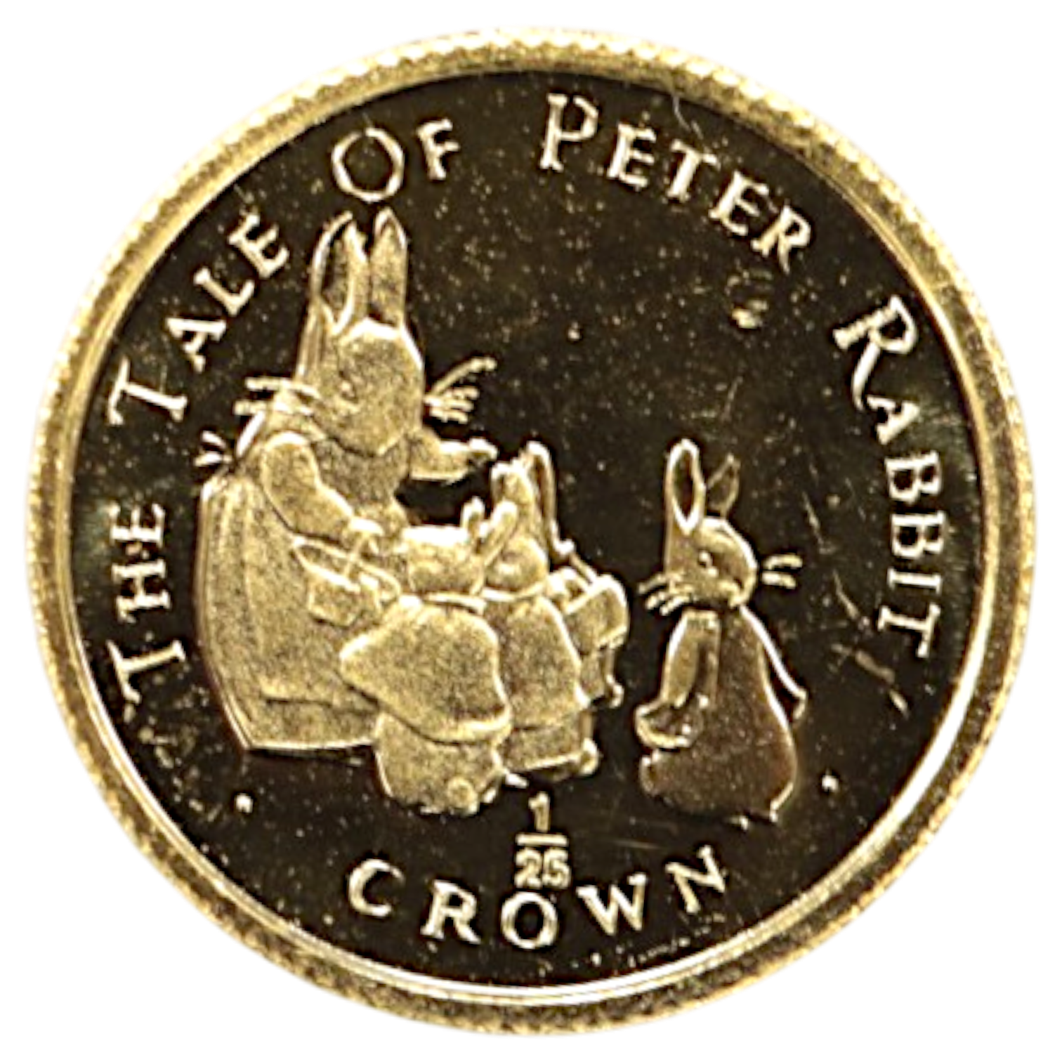 ジブラルタル 1/25クラウン金貨 1994年 ポブジョイ鋳 ピーターラビットと母と妹たち