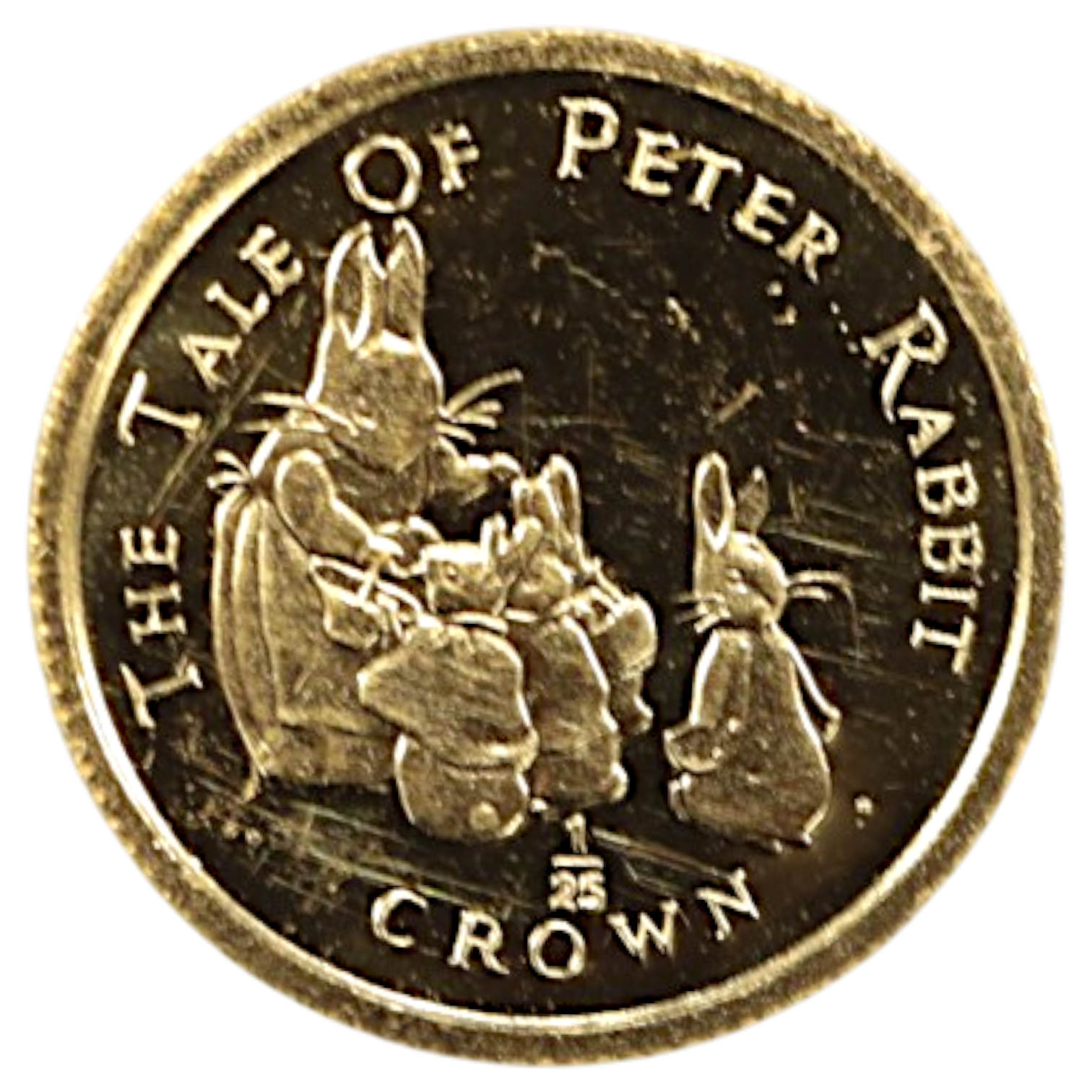 ジブラルタル 1/25クラウン金貨 1994年 ポブジョイ鋳 ピーターラビットと母と妹たち