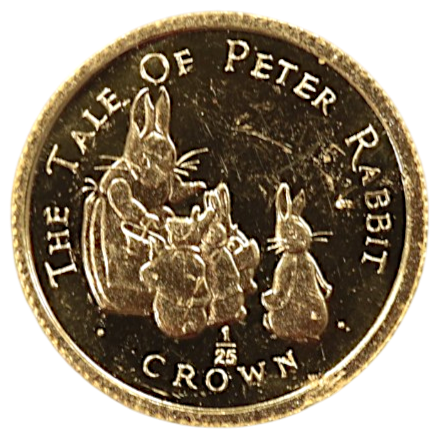 ジブラルタル 1/25クラウン金貨 1994年 ポブジョイ鋳 ピーターラビットと母と妹たち