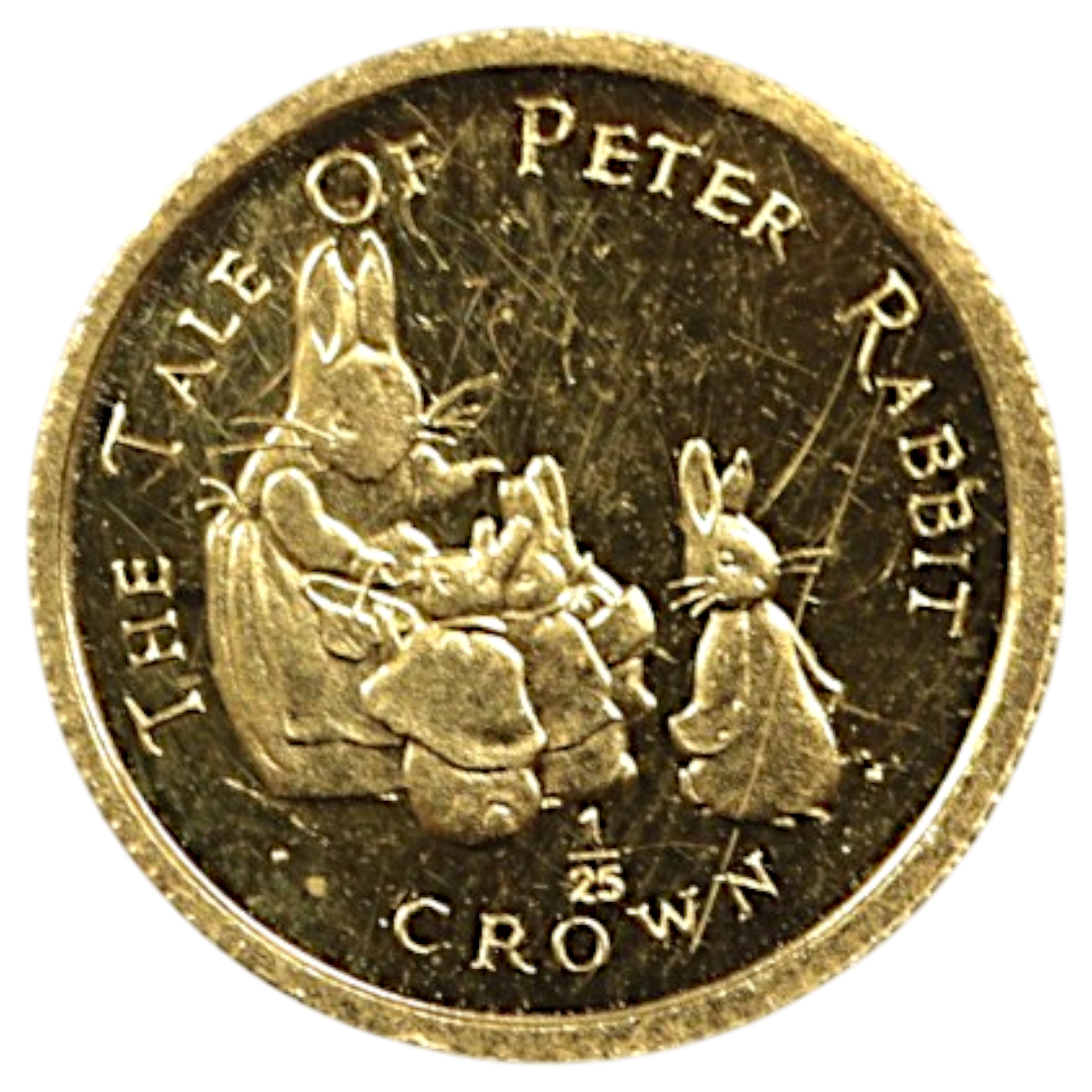 ジブラルタル 1/25クラウン金貨 1994年 ポブジョイ鋳 ピーターラビットと母と妹たち