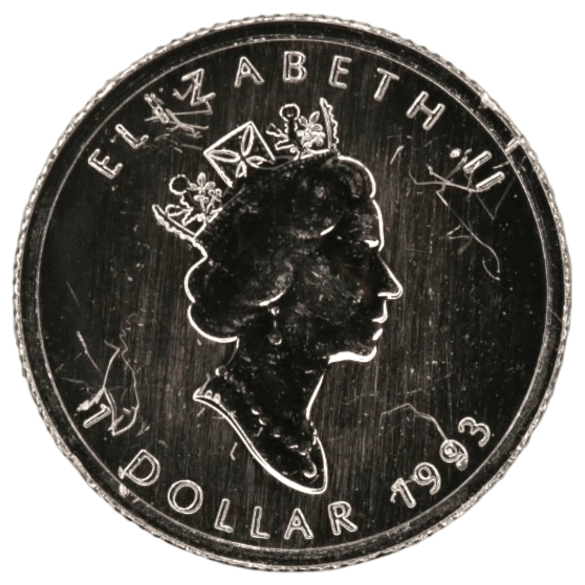カナダ 1ドルプラチナ貨 1993年 オタワ鋳 メイプルリーフ エリザベス2世 - NJ BUYER'S MARKETPLACE