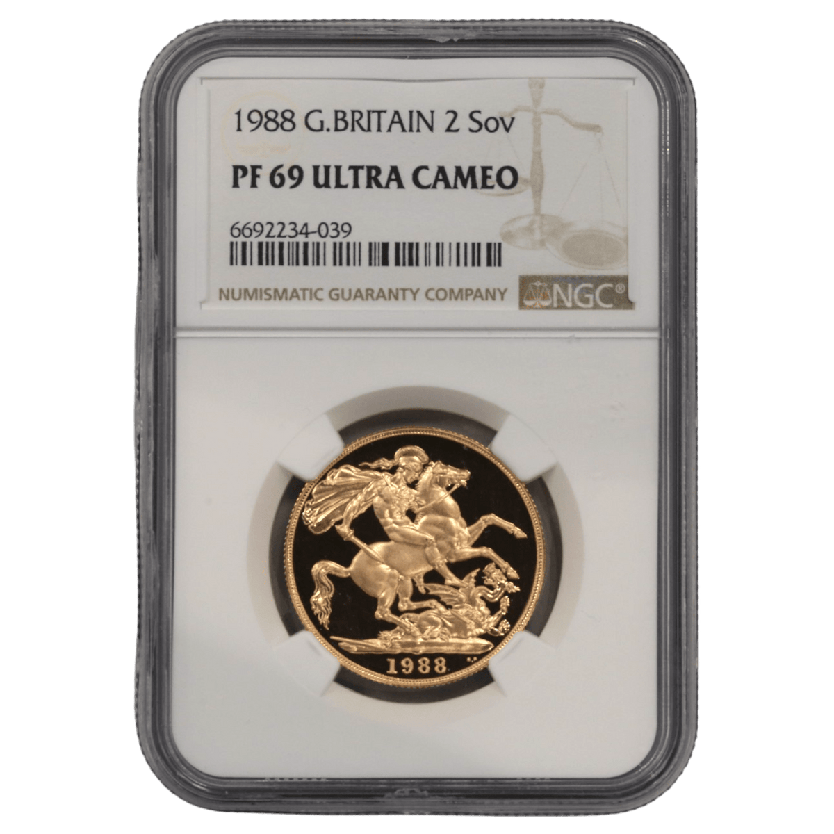 イギリス 2ポンドソヴリン金貨 1988年 エリザベス2世 NGC PF69UC - NJ BUYER'S MARKETPLACE