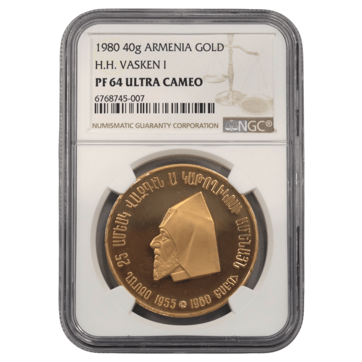 アルメニア 金メダル 1980年 ヴァズゲン1世 NGC PF64UC - NJ BUYER'S MARKETPLACE