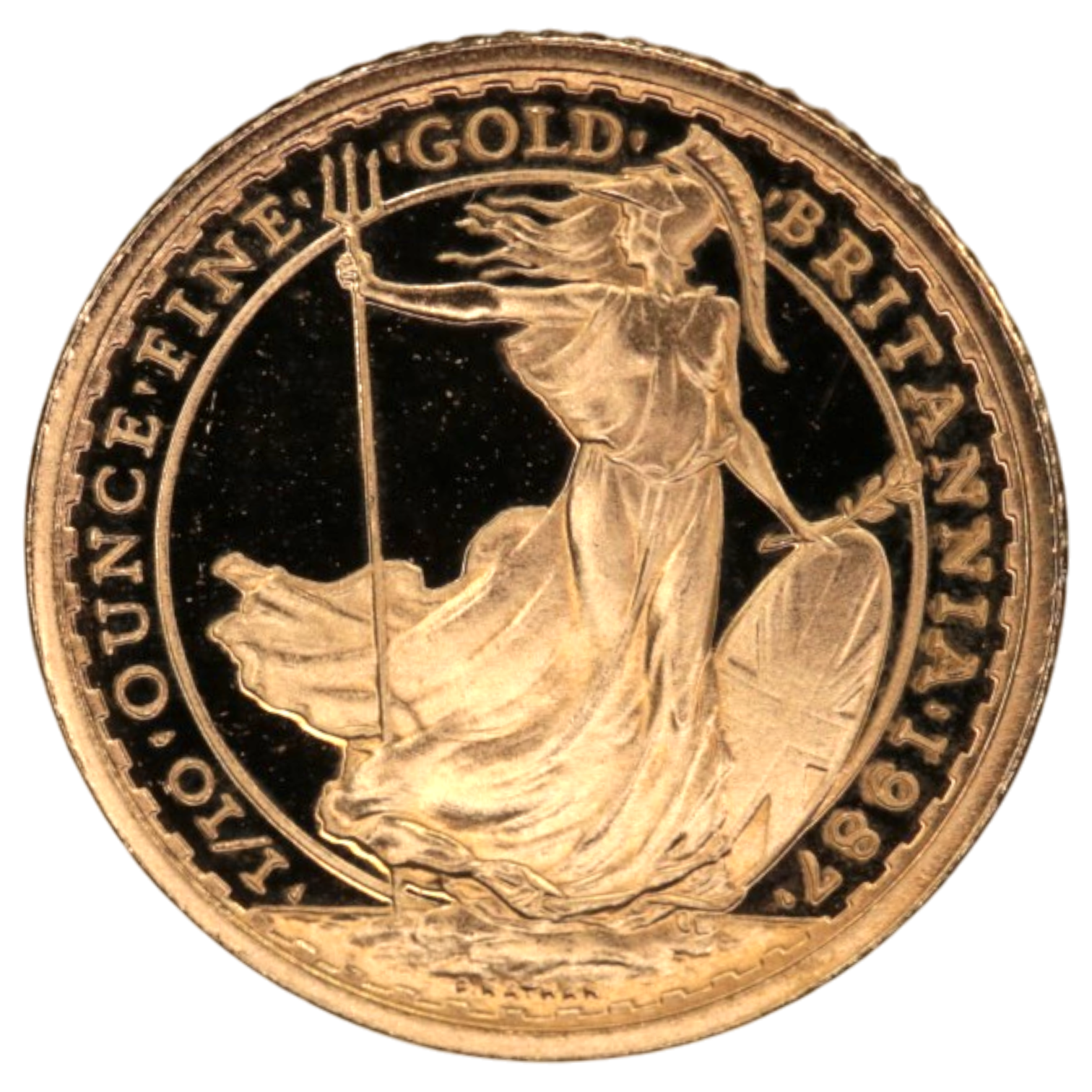 イギリス 10ポンド金貨 1987年 ロンドン鋳 ブリタニア エリザベス2世
