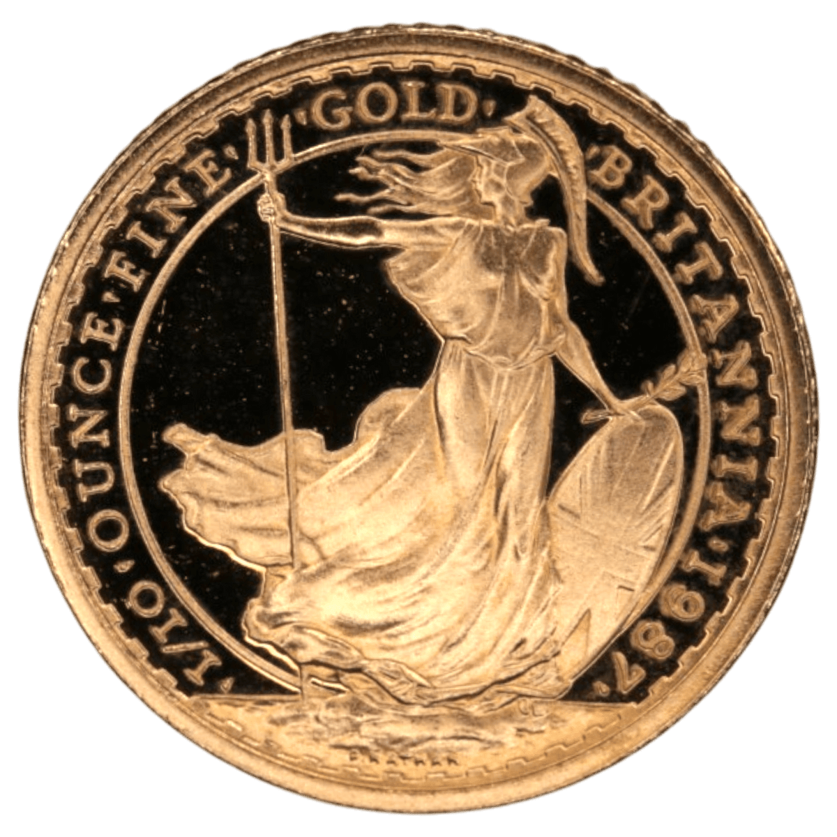 イギリス 10ポンド金貨 1987年 ロンドン鋳 ブリタニア エリザベス2世 - NJ BUYER'S MARKETPLACE