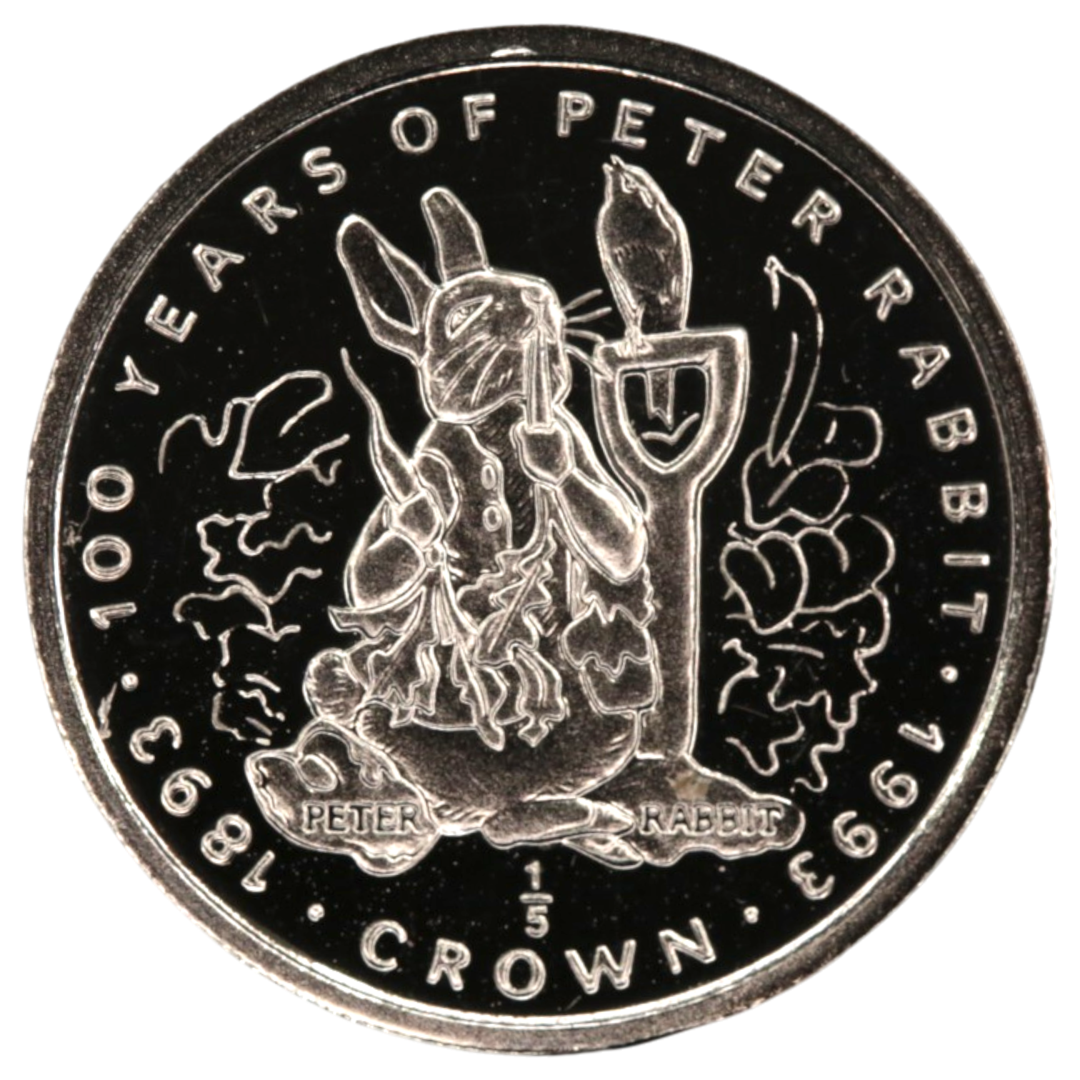 ジブラルタル 1/5クラウンプラチナ貨 1993年 ポブジョイ鋳 ピーターラビット