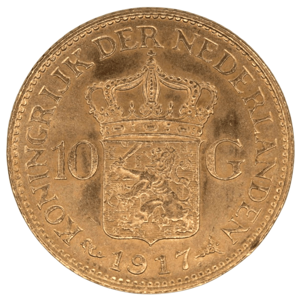 オランダ 10グルデン金貨 1917年 ユトレヒト鋳 ウィルヘルミナ - NJ BUYER'S MARKETPLACE