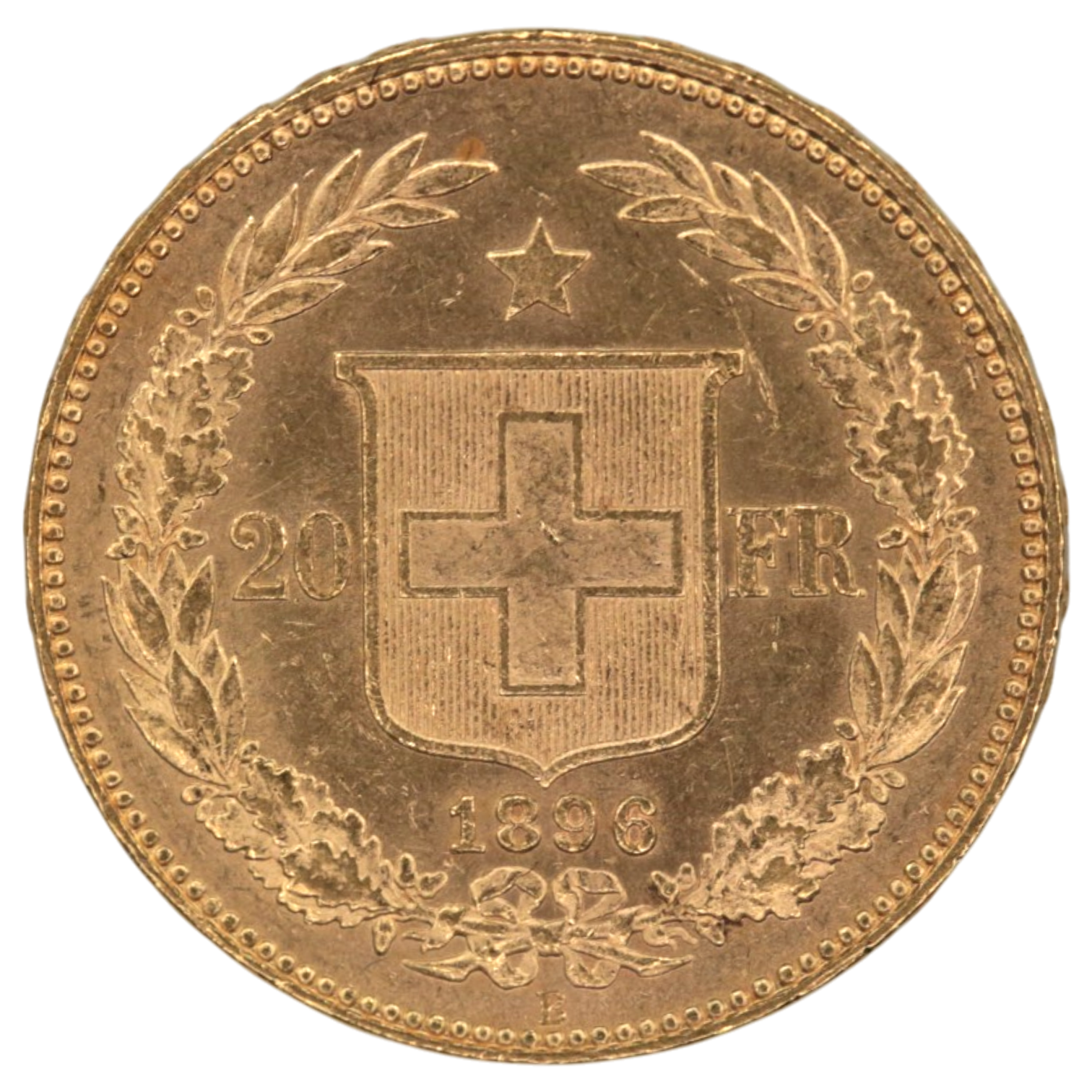 スイス 20フラン金貨 1896年