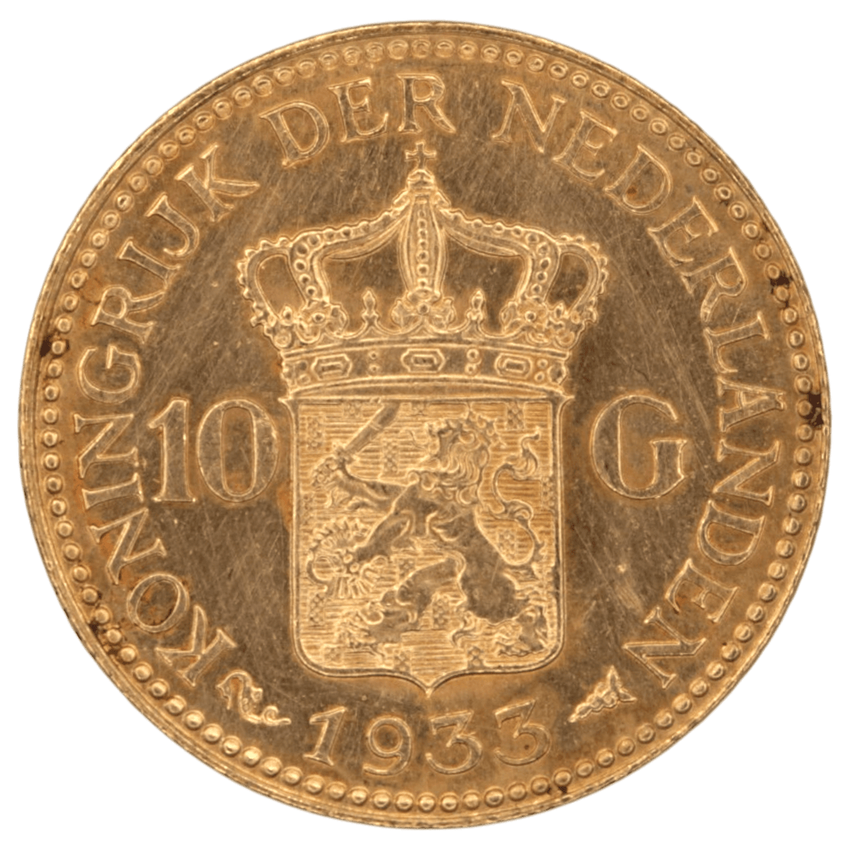 オランダ 10グルデン金貨 1933年 ウィルヘルミナ - NJ BUYER'S MARKETPLACE
