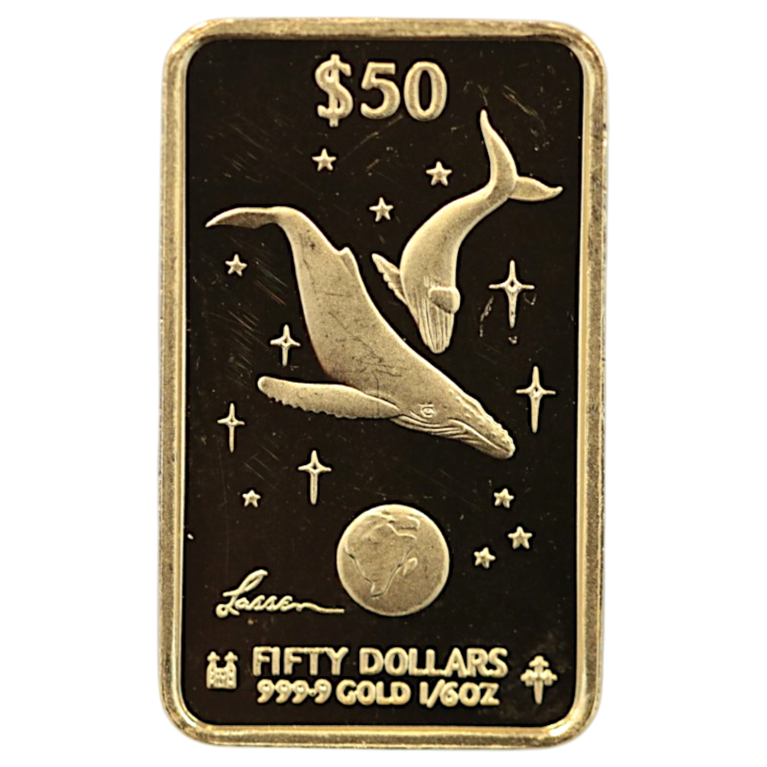 クック島 50ドル金貨 2001年 イルカ エリザベス2世