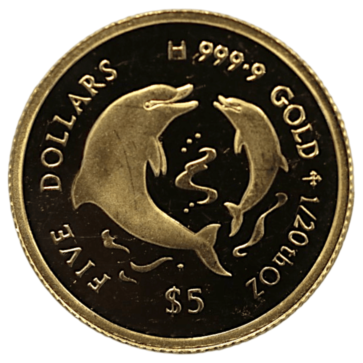クック島 5ドル金貨 1998年 イルカ エリザベス2世 - NJ BUYER'S MARKETPLACE