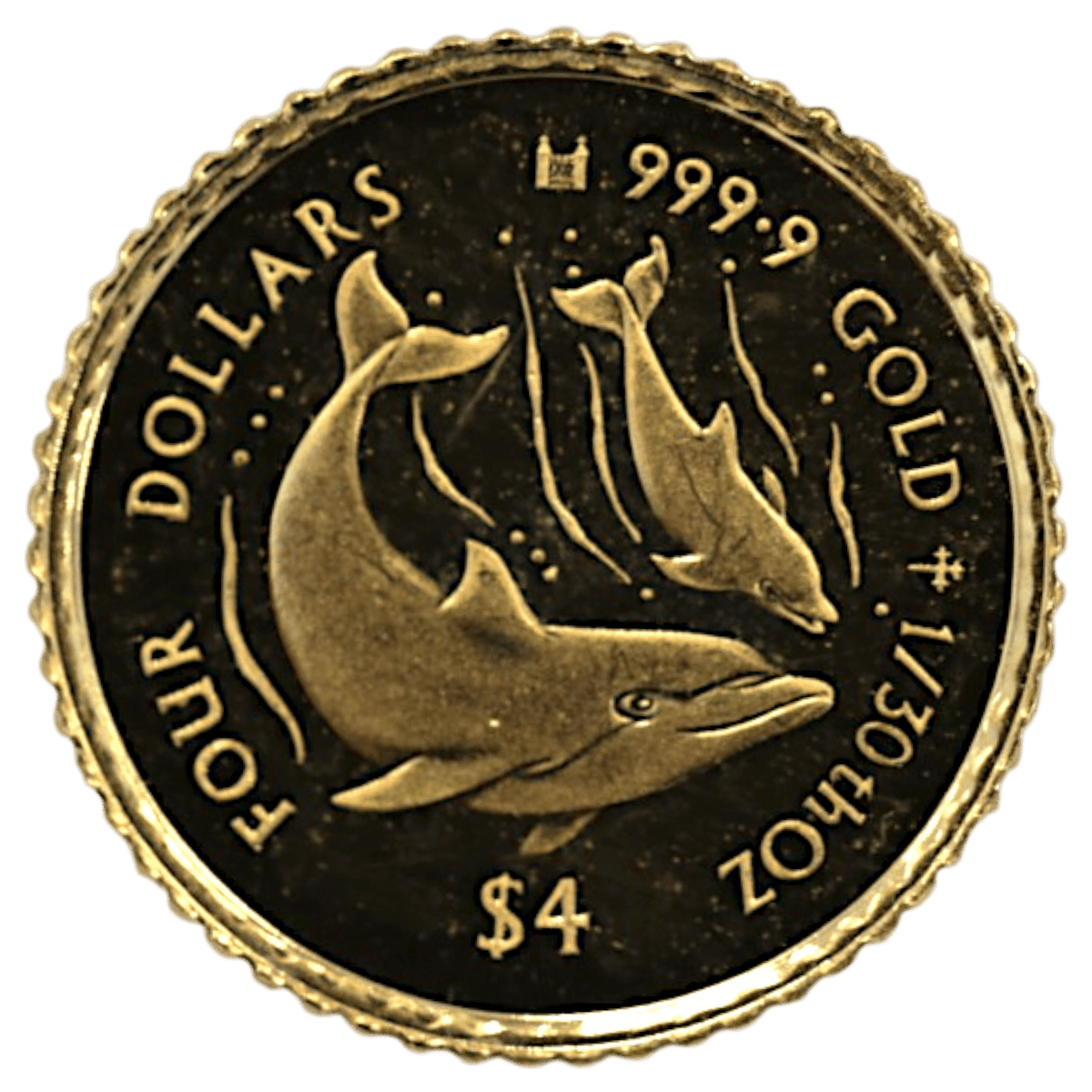 クック島 4ドル金貨 1995年 イルカ エリザベス2世 - NJ BUYER'S MARKETPLACE