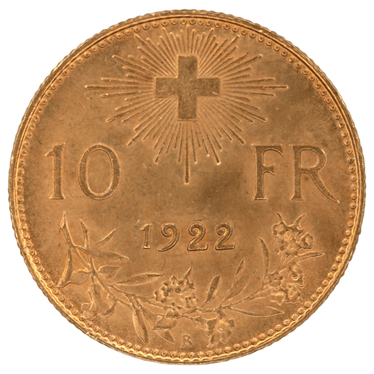 スイス 10フラン金貨 1922年 ベルン鋳 ヘルヴェティア - NJ BUYER'S MARKETPLACE