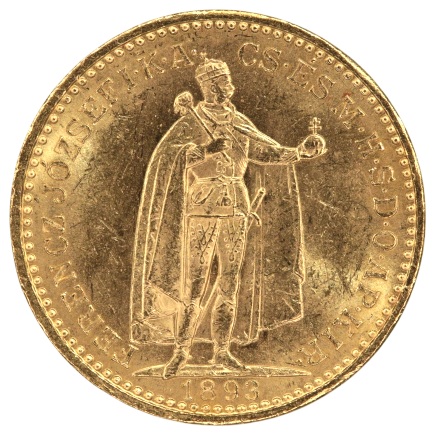 ハンガリー 20コロナ金貨 1893年