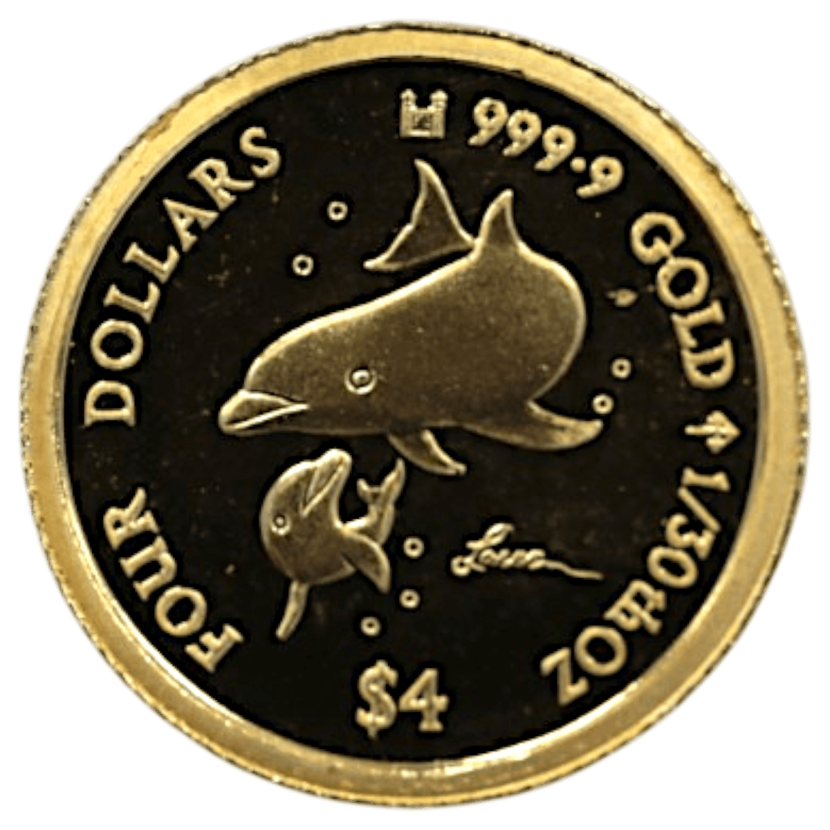 クック島 4ドル金貨 2002年 イルカ エリザベス2世 - NJ BUYER'S MARKETPLACE