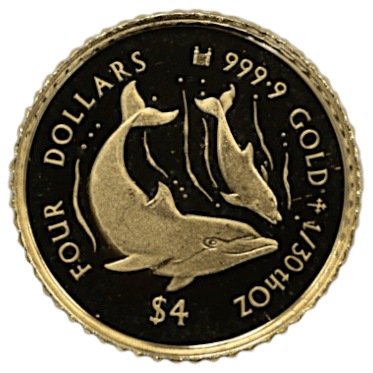 クック島 4ドル金貨 1995年 イルカ エリザベス2世 - NJ BUYER'S MARKETPLACE