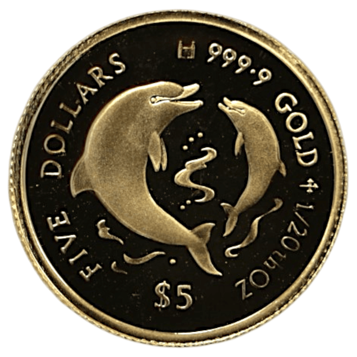 クック島 5ドル金貨 1998年 イルカ エリザベス2世 - NJ BUYER'S MARKETPLACE