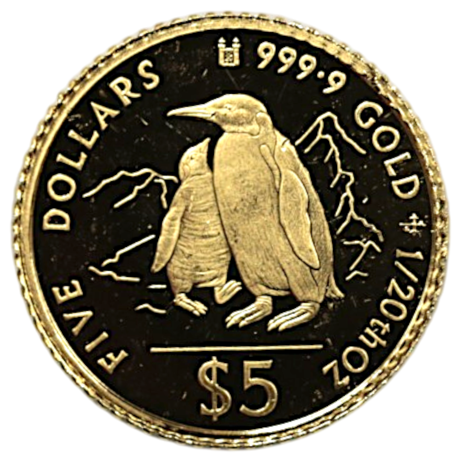 クック島 5ドル金貨 1994年 ペンギン エリザベス2世