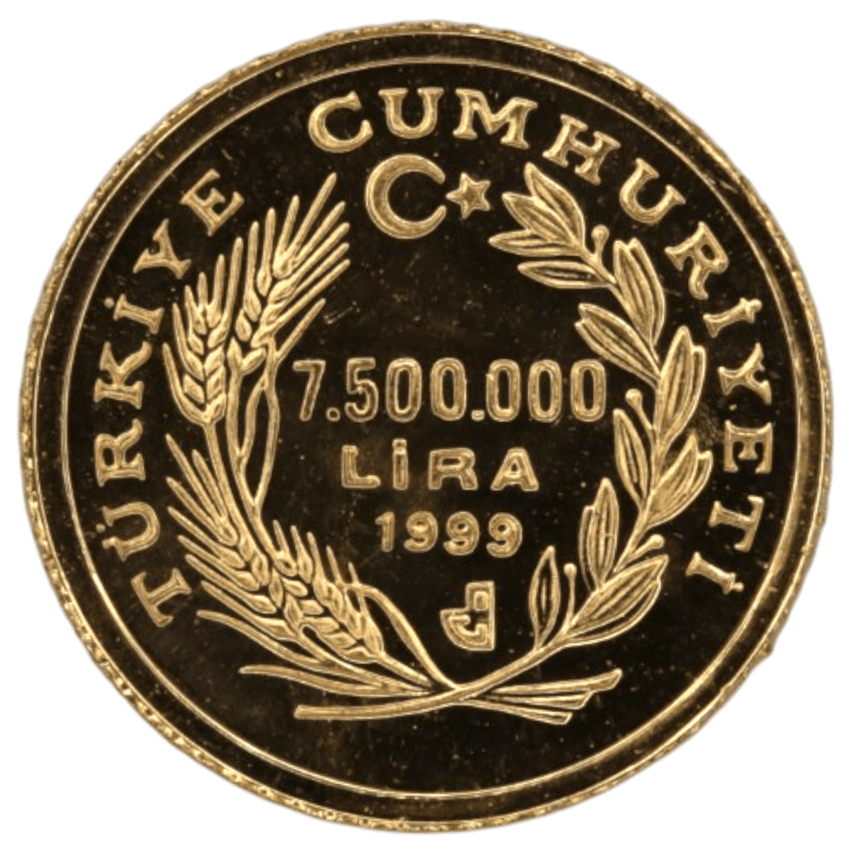 トルコ 7,500,000リラ金貨 1999年 - NJ BUYER'S MARKETPLACE